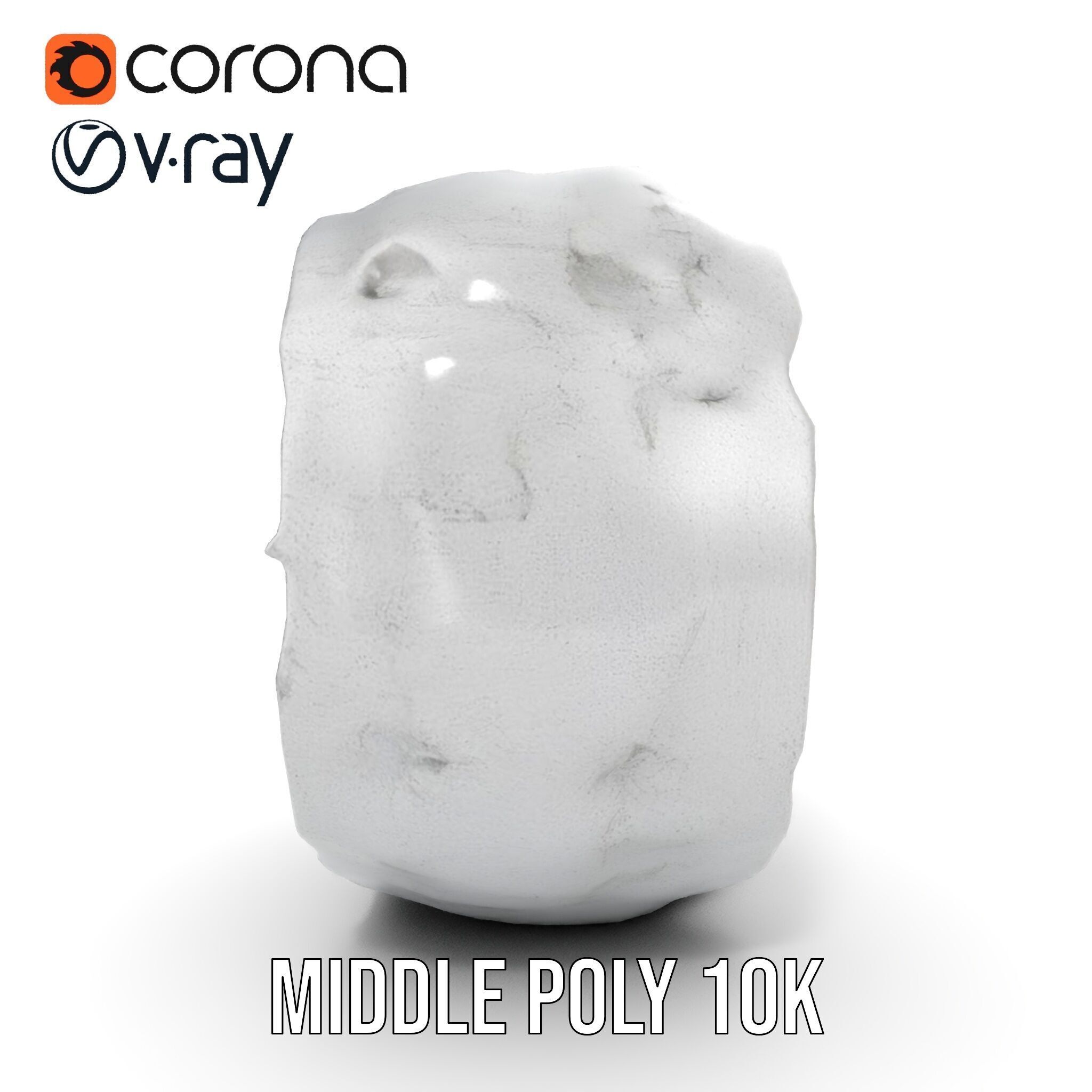 Cracked Stone Bowl Model Pack Low-poly 3D model_11