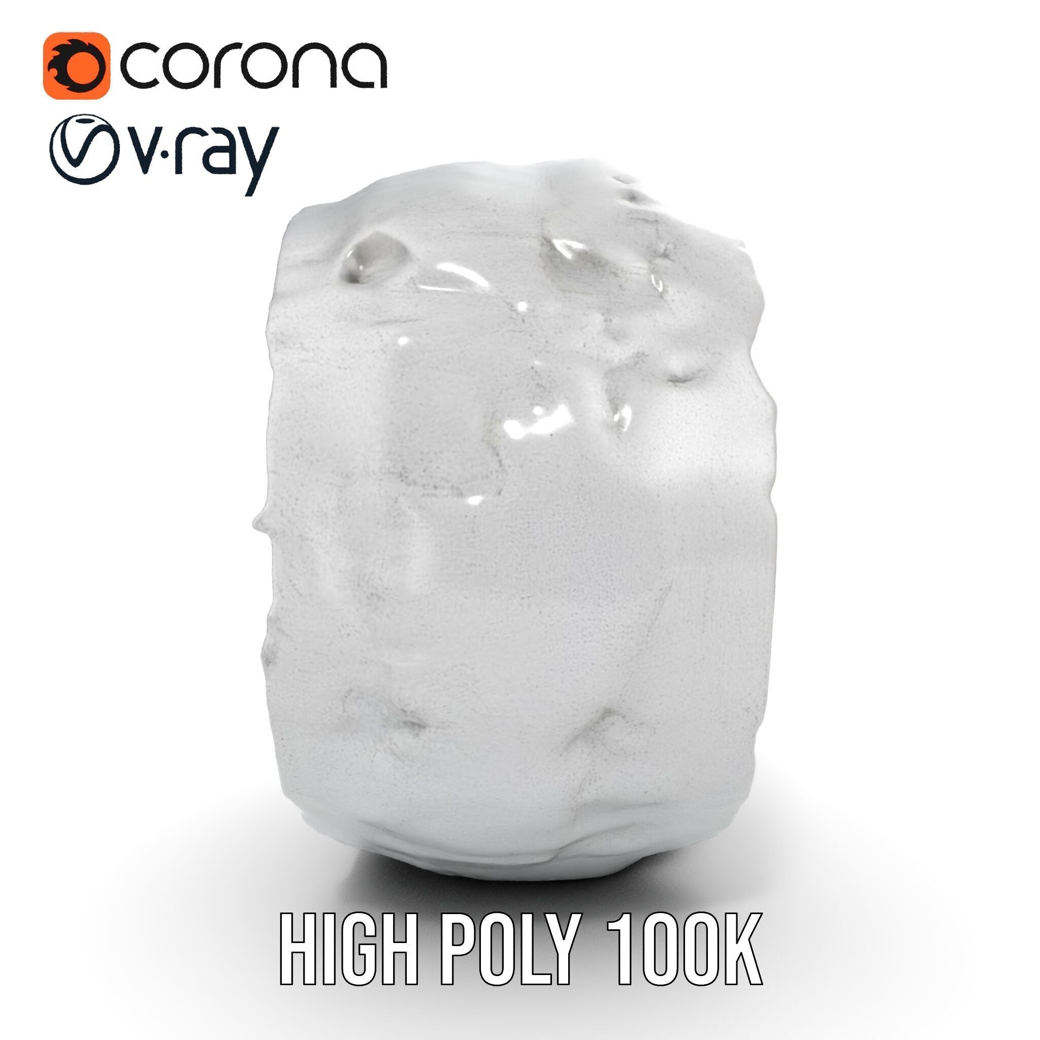 Cracked Stone Bowl Model Pack Low-poly 3D model_21