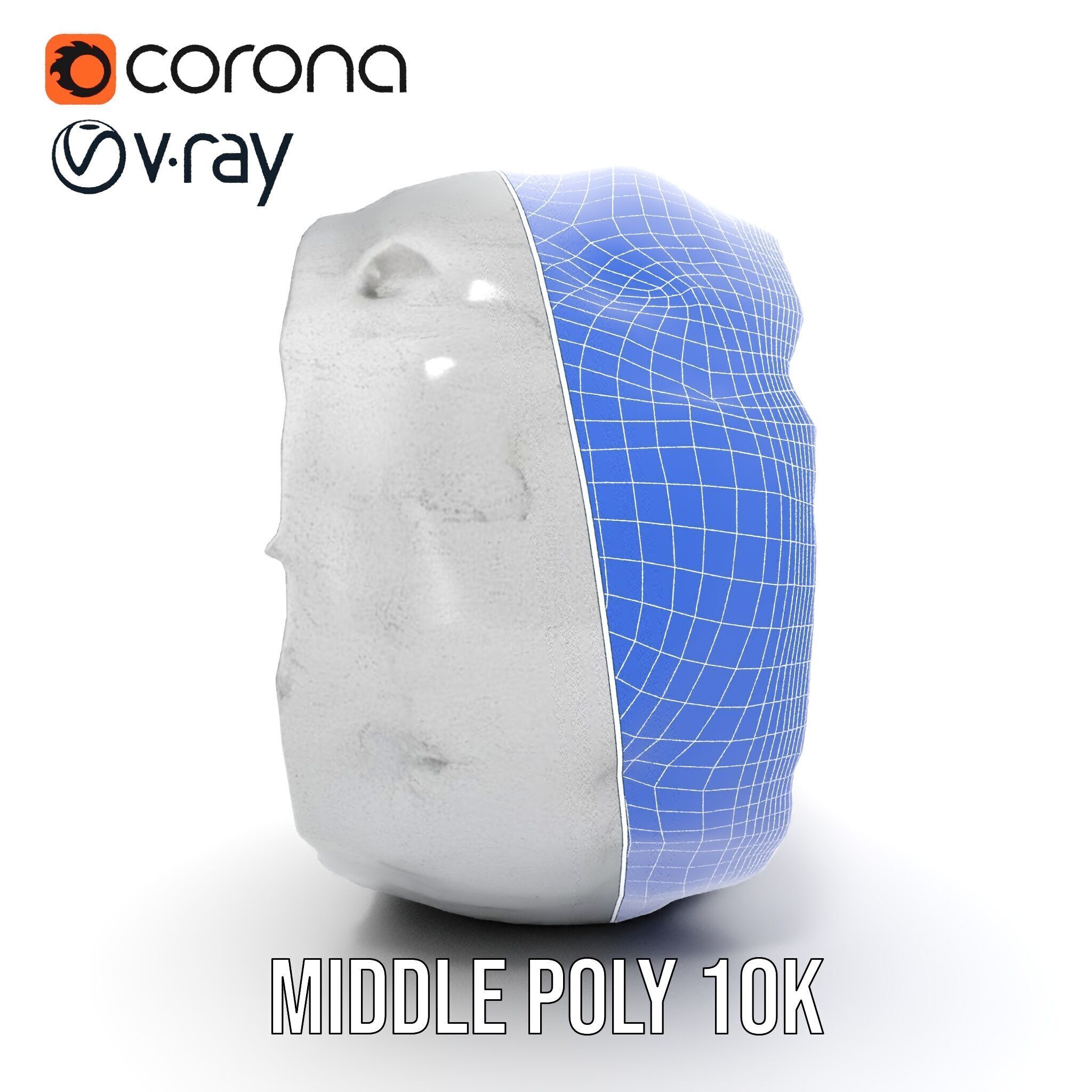 Cracked Stone Bowl Model Pack Low-poly 3D model_31