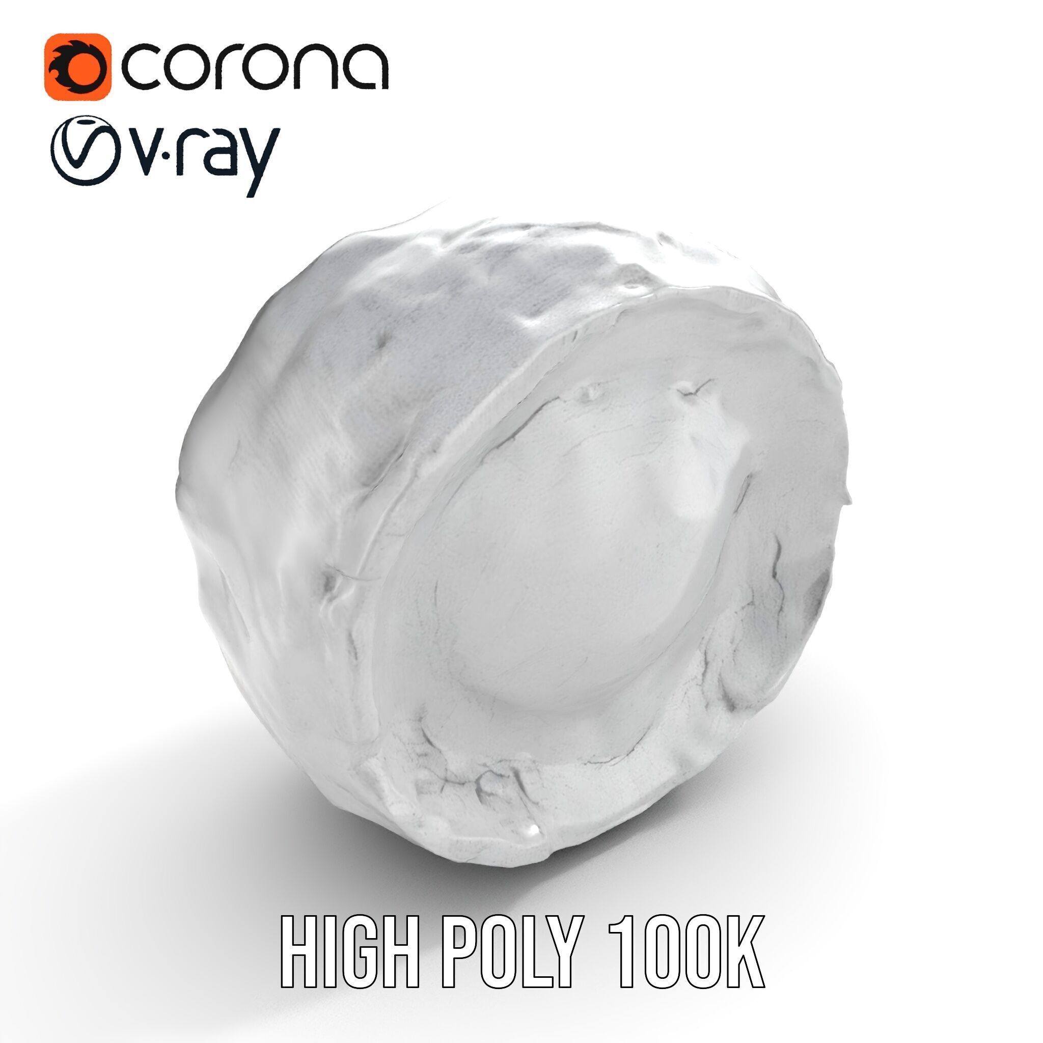 Cracked Stone Bowl Model Pack Low-poly 3D model_10