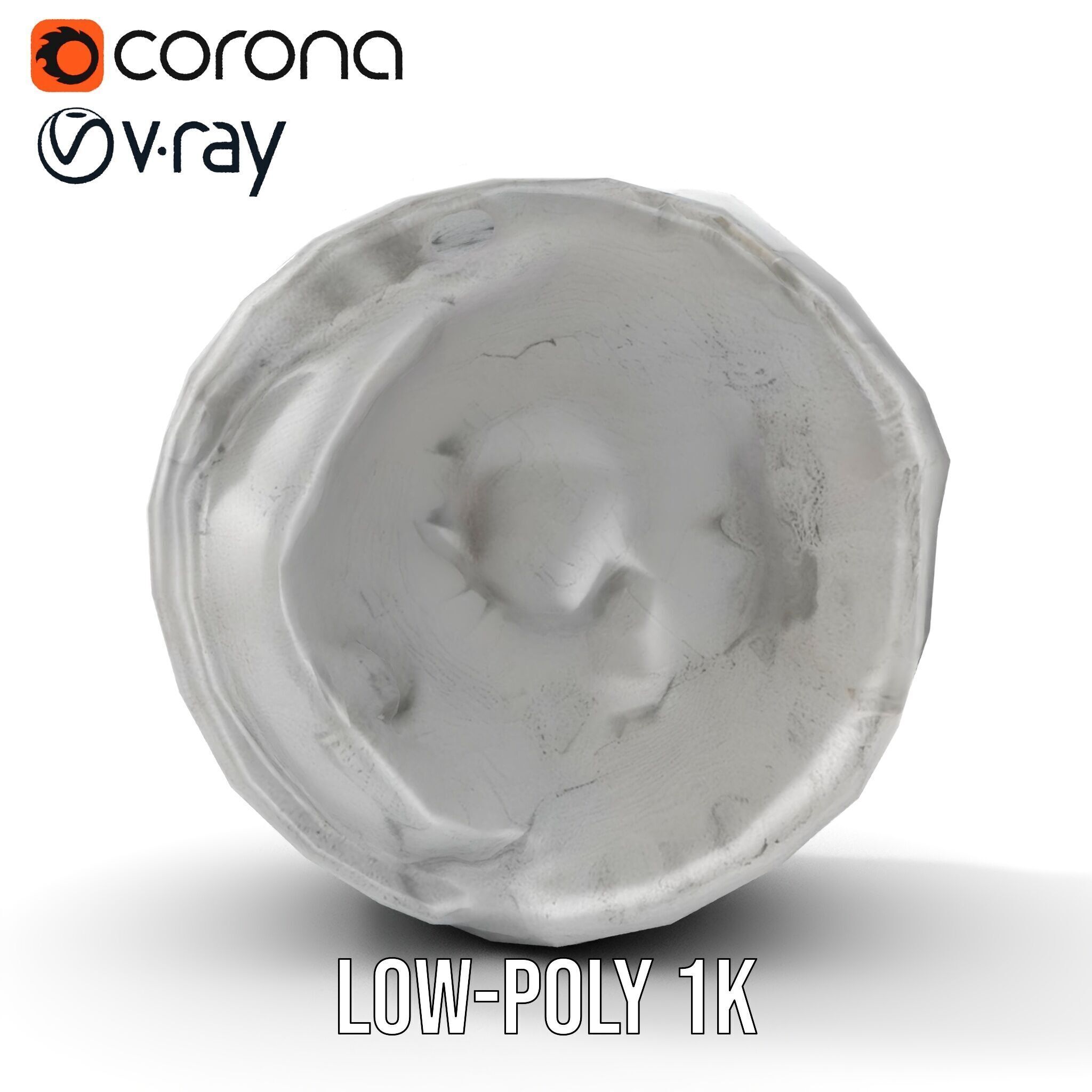 Cracked Stone Bowl Model Pack Low-poly 3D model_29