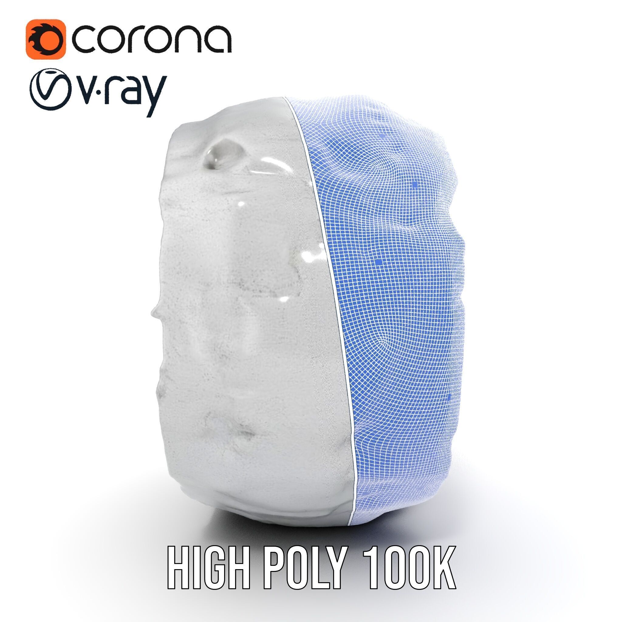 Cracked Stone Bowl Model Pack Low-poly 3D model_27