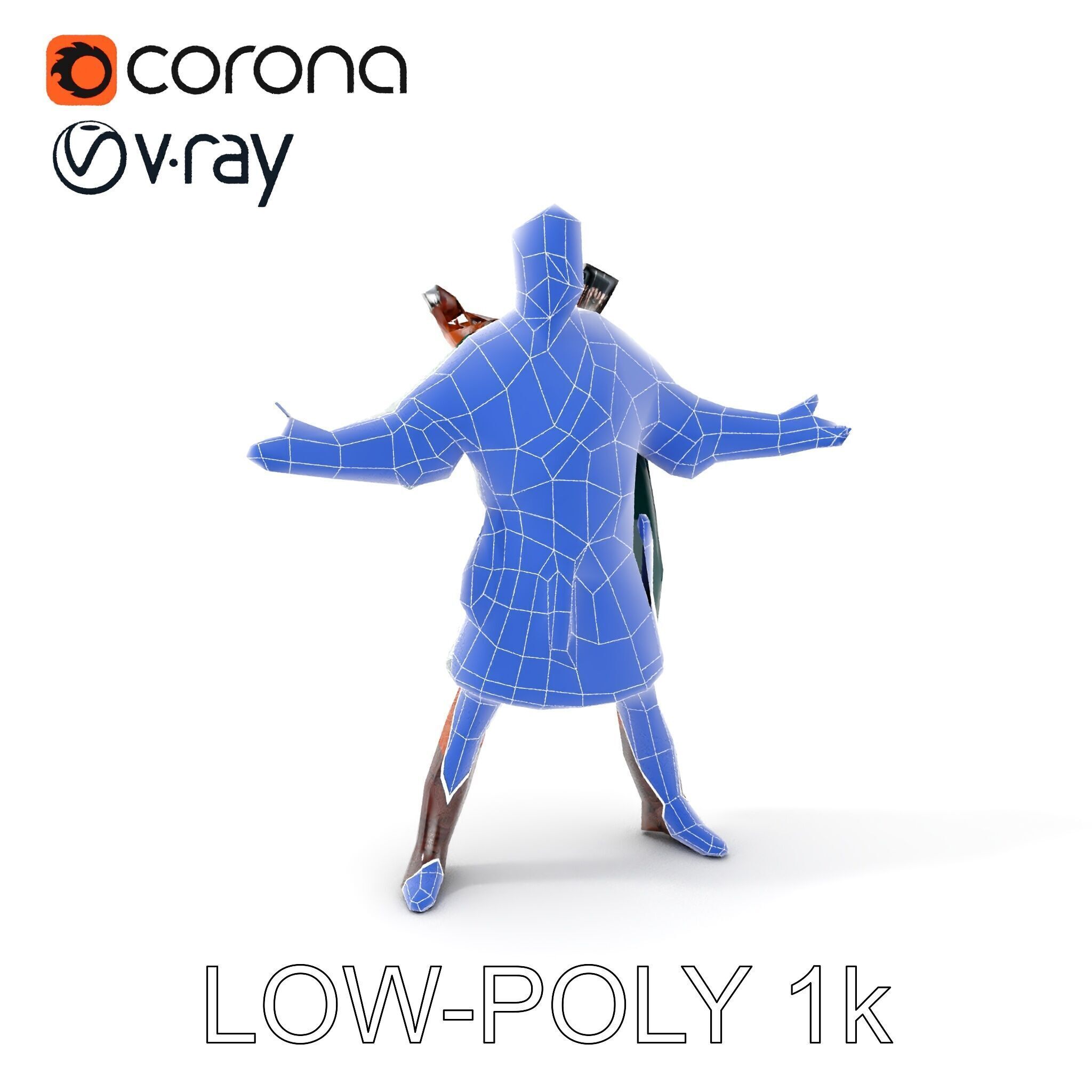 Forest Archer Hero Rigged and Animated D Character Model Low-poly 3D model_9