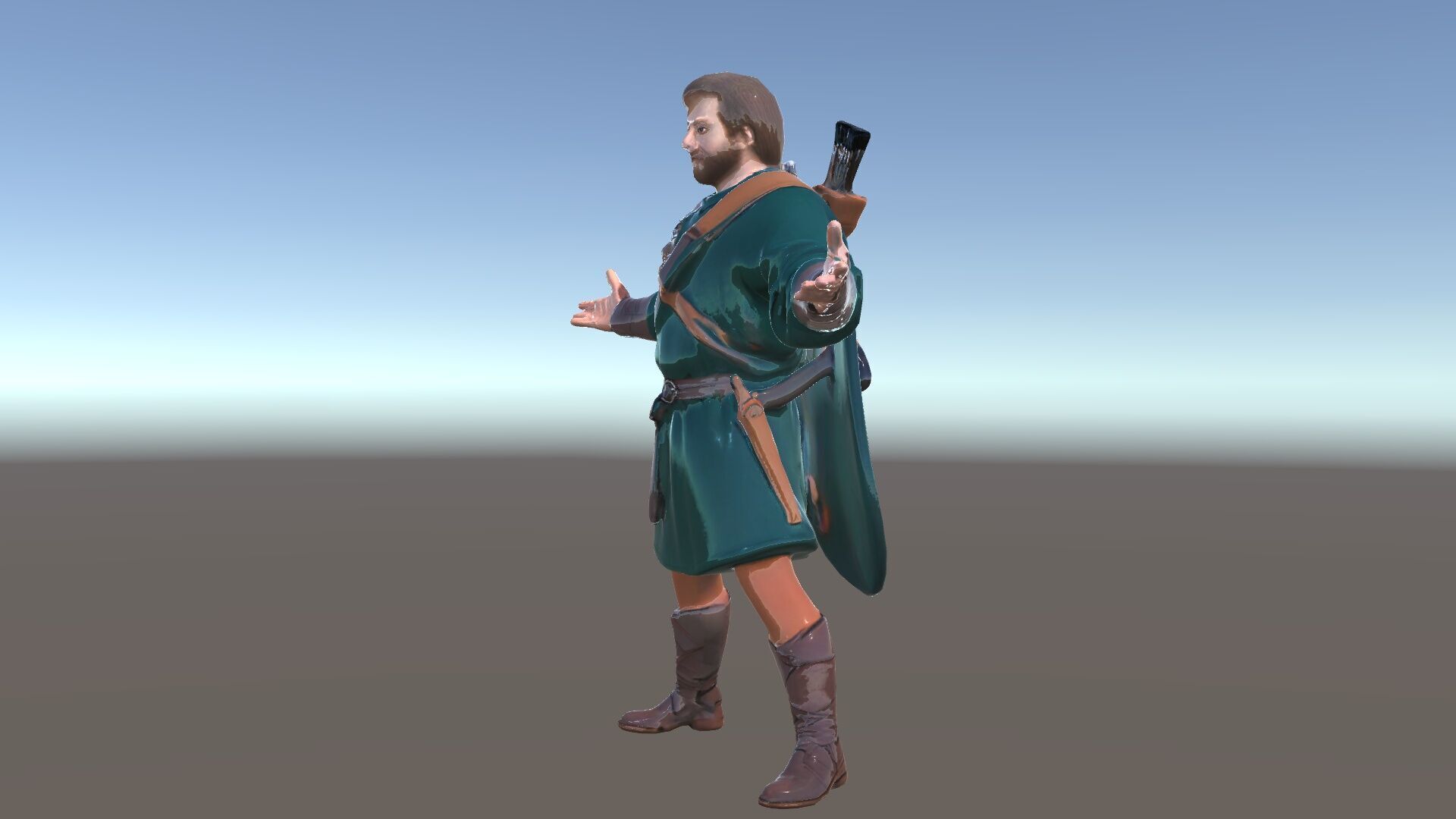 Forest Archer Hero Rigged and Animated D Character Model Low-poly 3D model_37