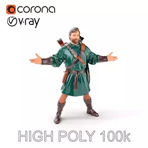 Forest Archer Hero Rigged and Animated D Character Model