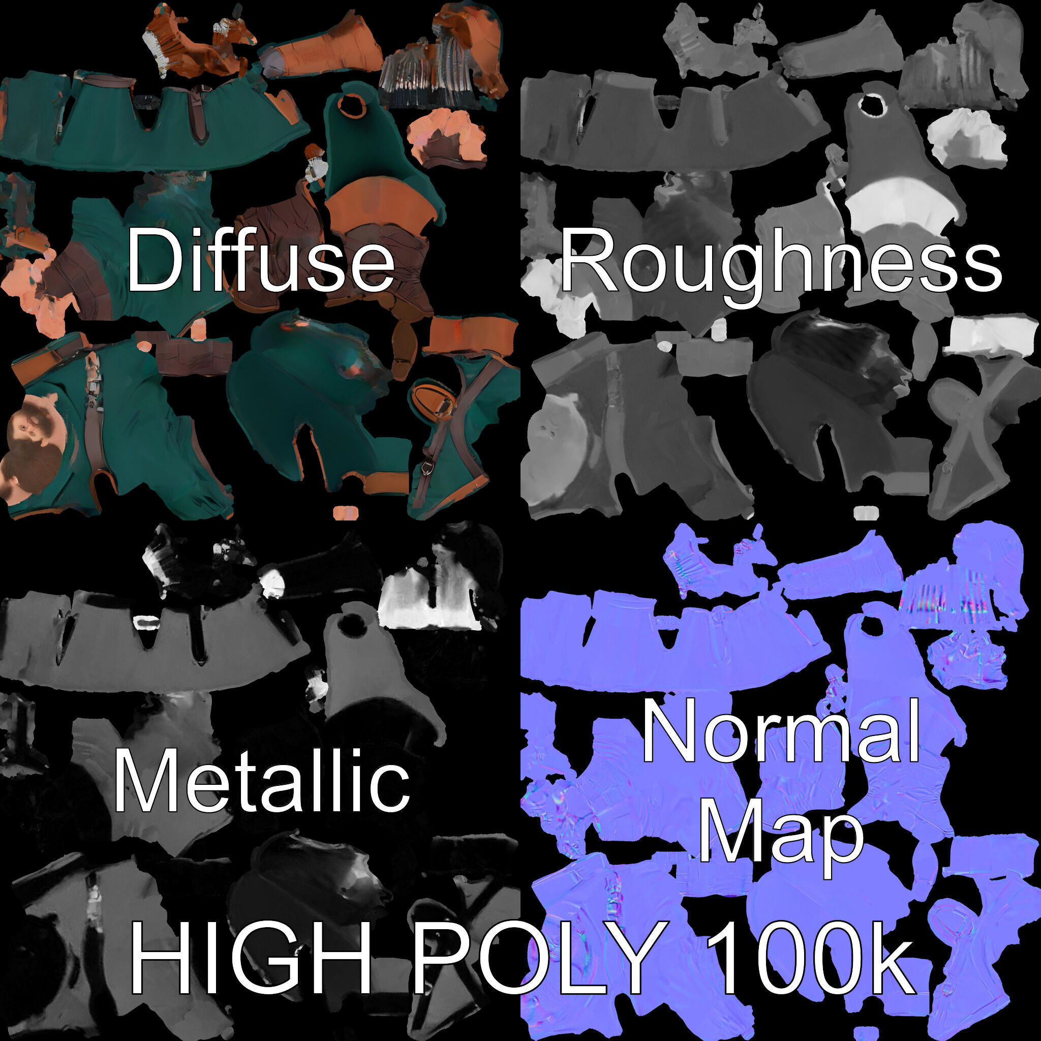 Forest Archer Hero Rigged and Animated D Character Model Low-poly 3D model_3