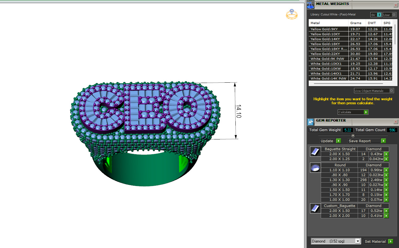 Custom CEO Double Layer Diamond Ring - BOSS Ring 3D print model_6