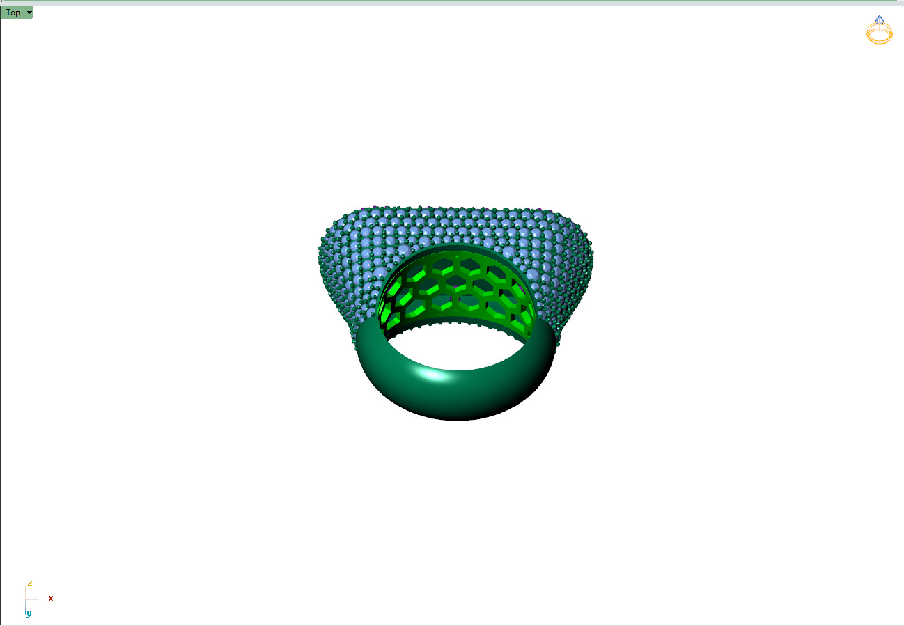 Custom CEO Double Layer Diamond Ring - BOSS Ring 3D print model_12