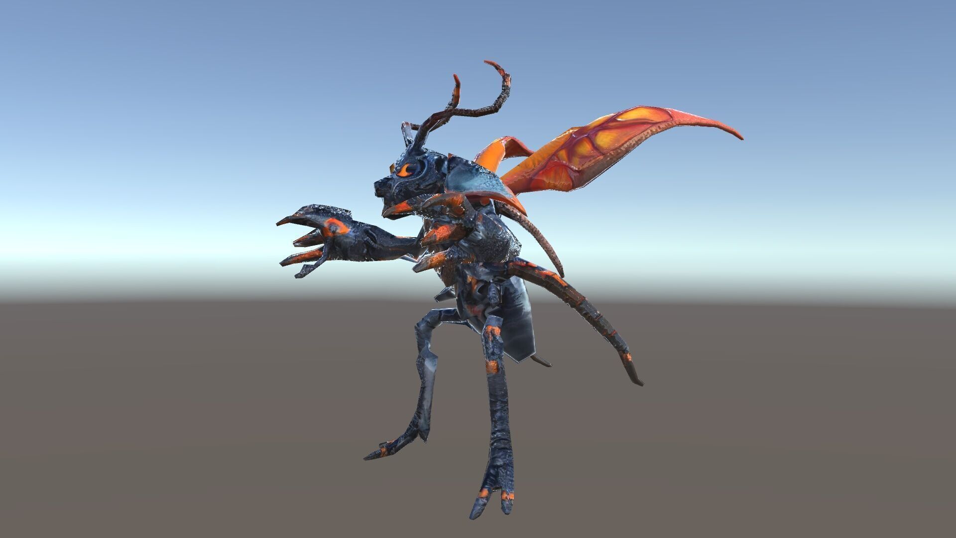 Alien Insectoid Warrior Rigged and Animated Character Model Low-poly 3D model_34