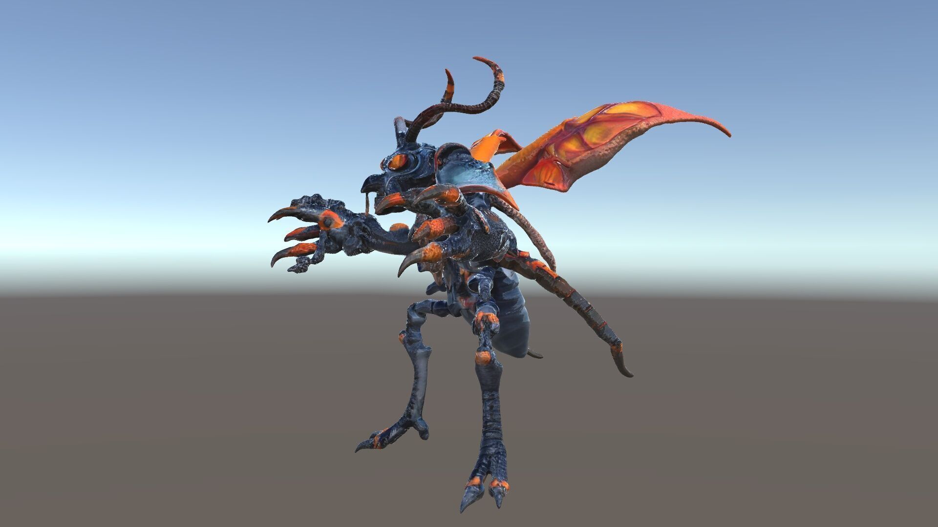 Alien Insectoid Warrior Rigged and Animated Character Model Low-poly 3D model_5
