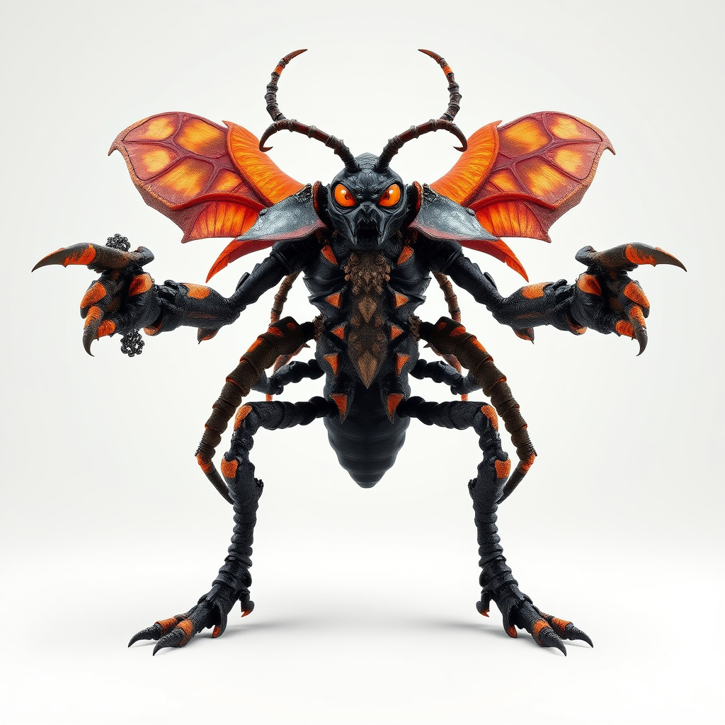 Alien Insectoid Warrior Rigged and Animated Character Model Low-poly 3D model_2
