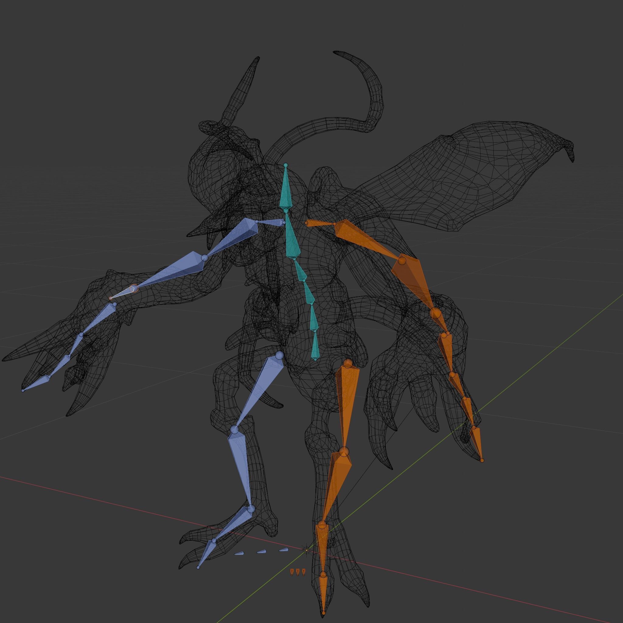 Alien Insectoid Warrior Rigged and Animated Character Model Low-poly 3D model_6