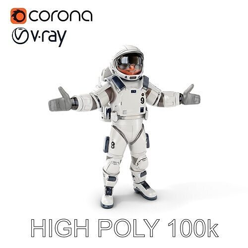 Astronaut Character Model  Fully Rigged and Animated Low-poly 3D model