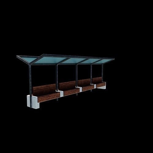  Bus Stop Bus Shelter 3D model