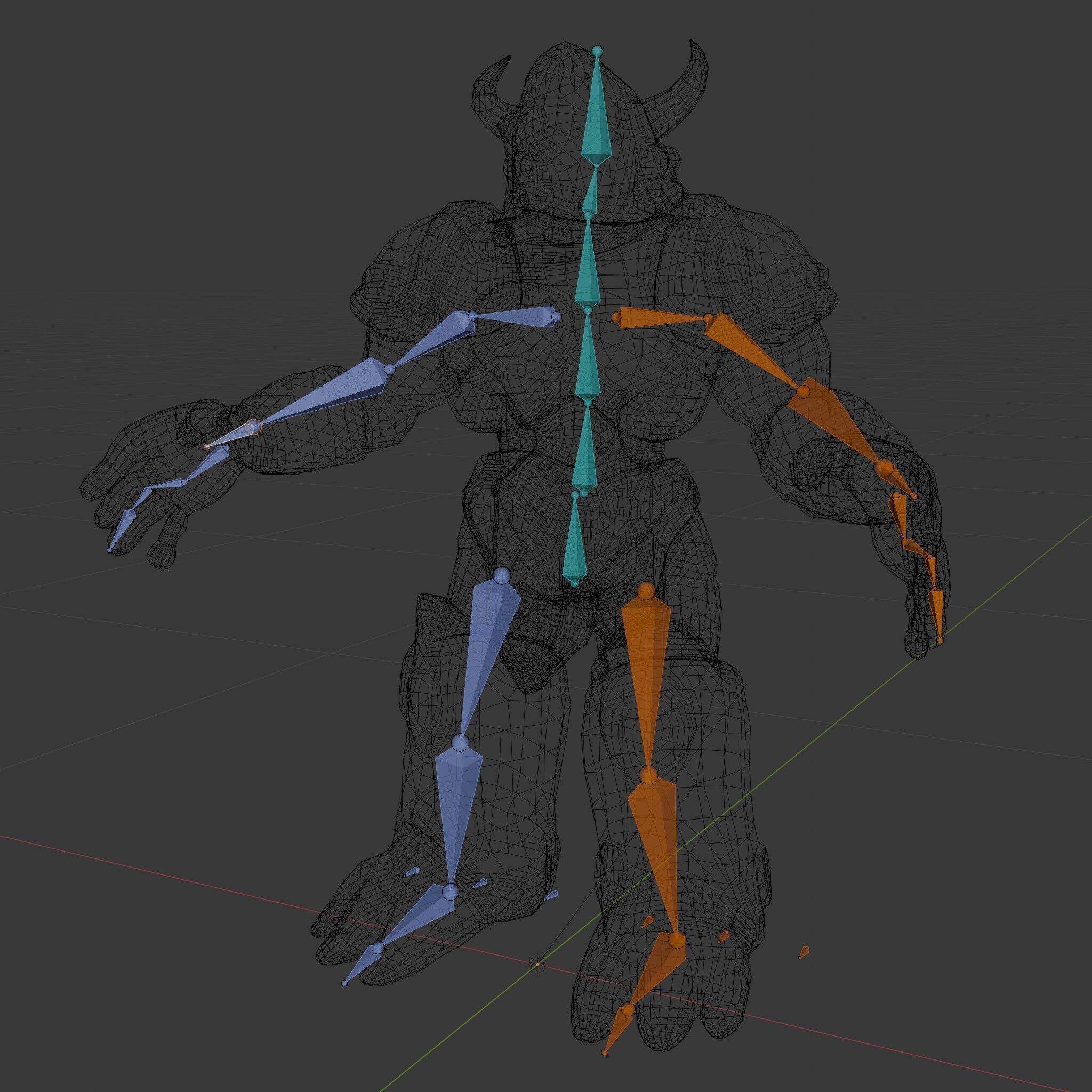 Orc Warrior Rigged and Animated D Character Model Low-poly 3D model_6