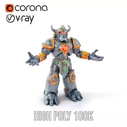 Orc Warrior Rigged and Animated D Character Model Low-poly 3D model