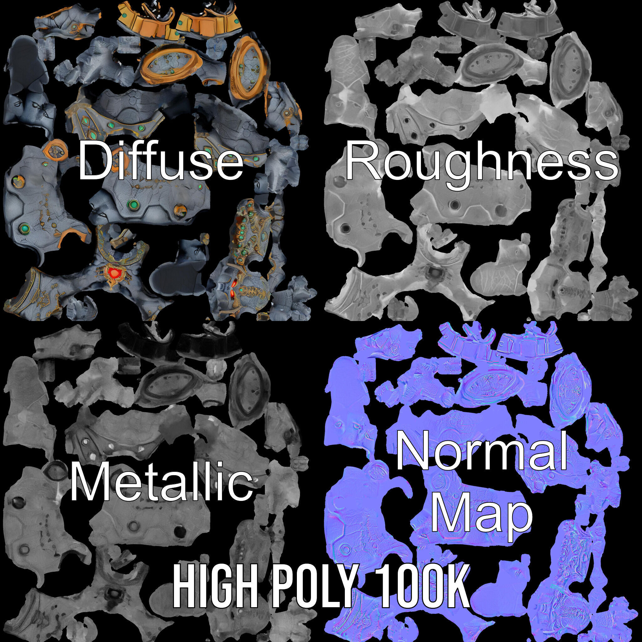 Orc Warrior Rigged and Animated D Character Model Low-poly 3D model_3