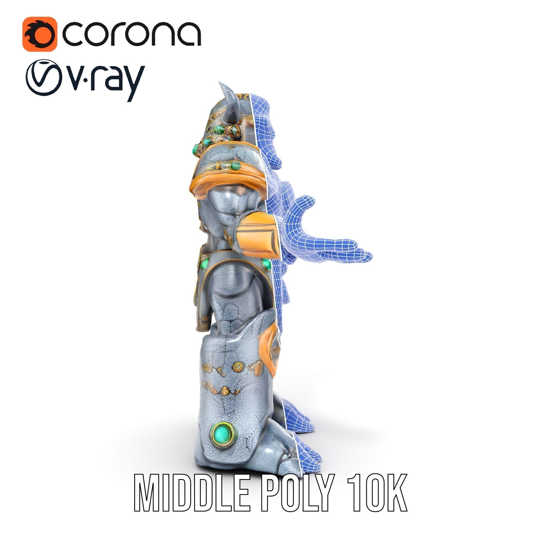 Orc Warrior Rigged and Animated D Character Model Low-poly 3D model_36