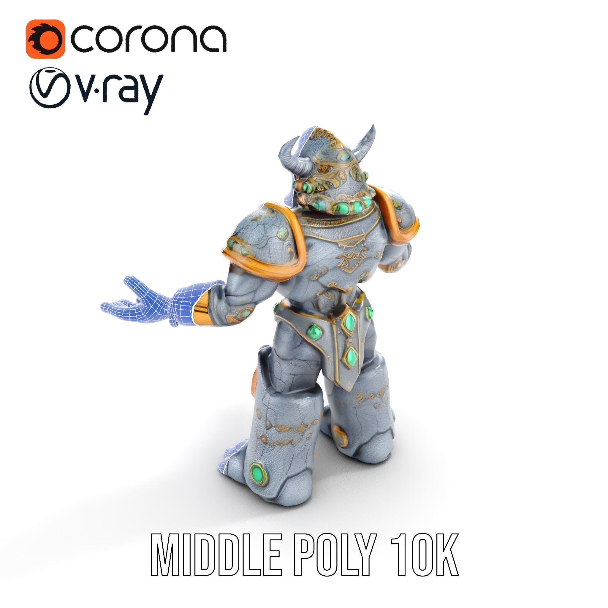 Orc Warrior Rigged and Animated D Character Model Low-poly 3D model_11