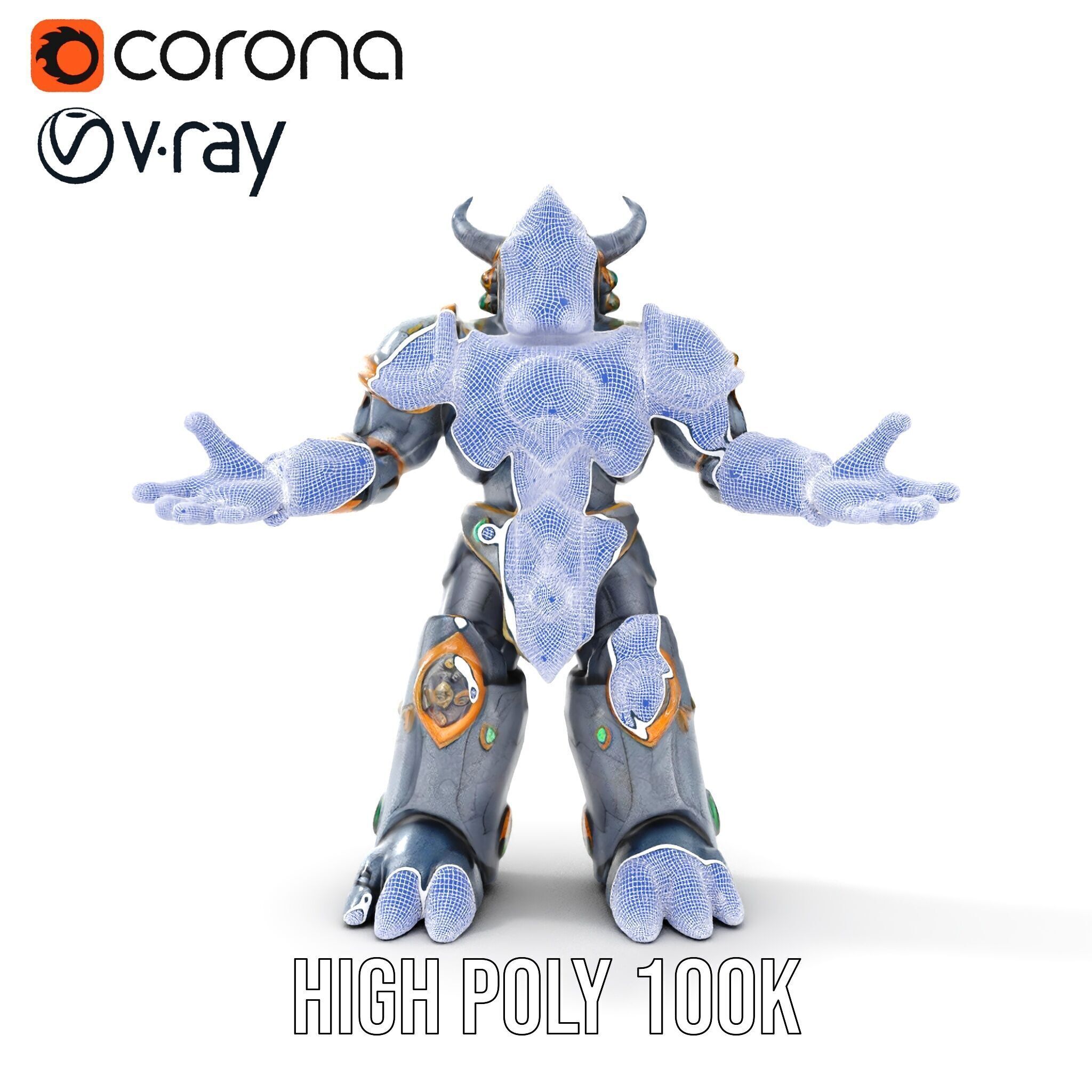 Orc Warrior Rigged and Animated D Character Model Low-poly 3D model_35