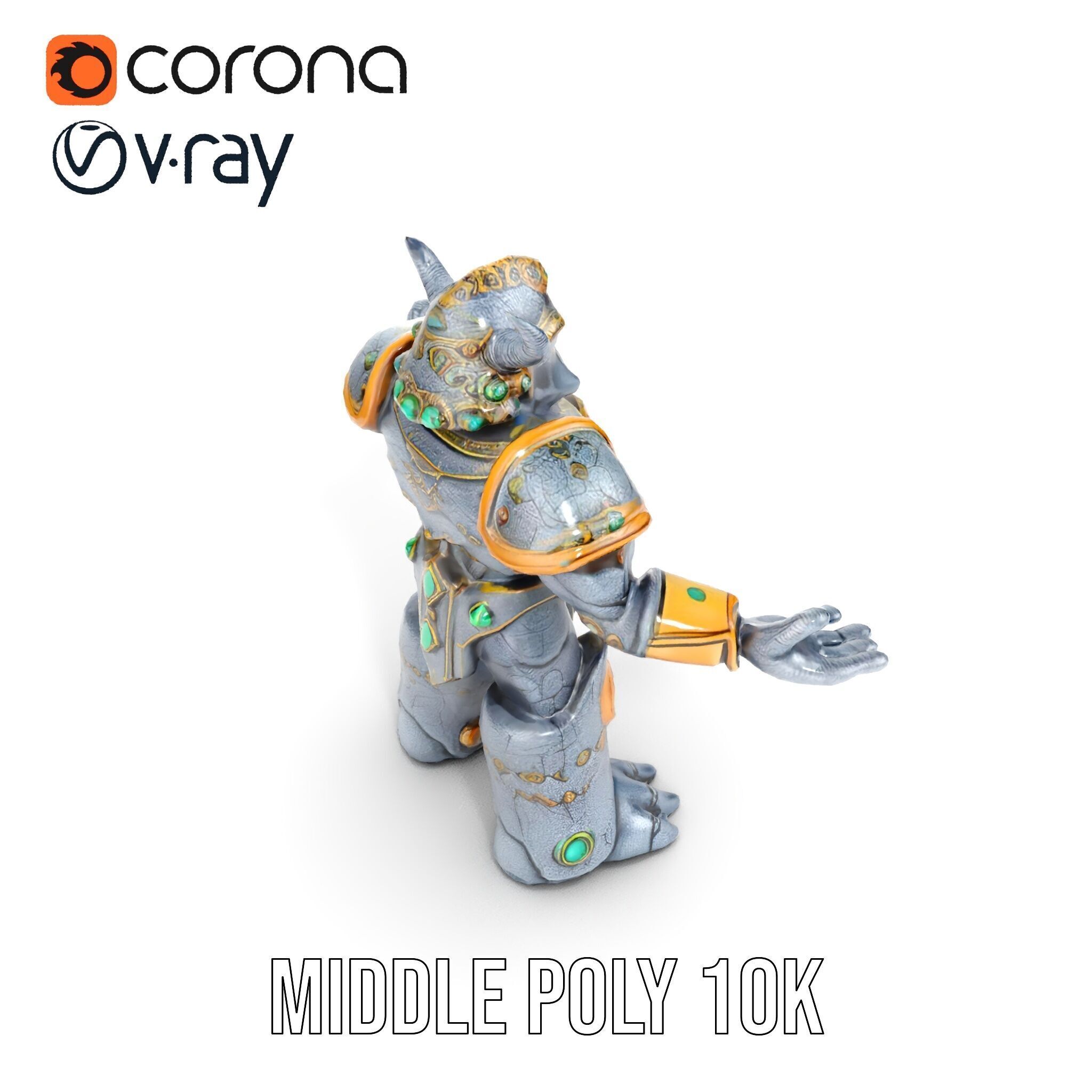 Orc Warrior Rigged and Animated D Character Model Low-poly 3D model_21