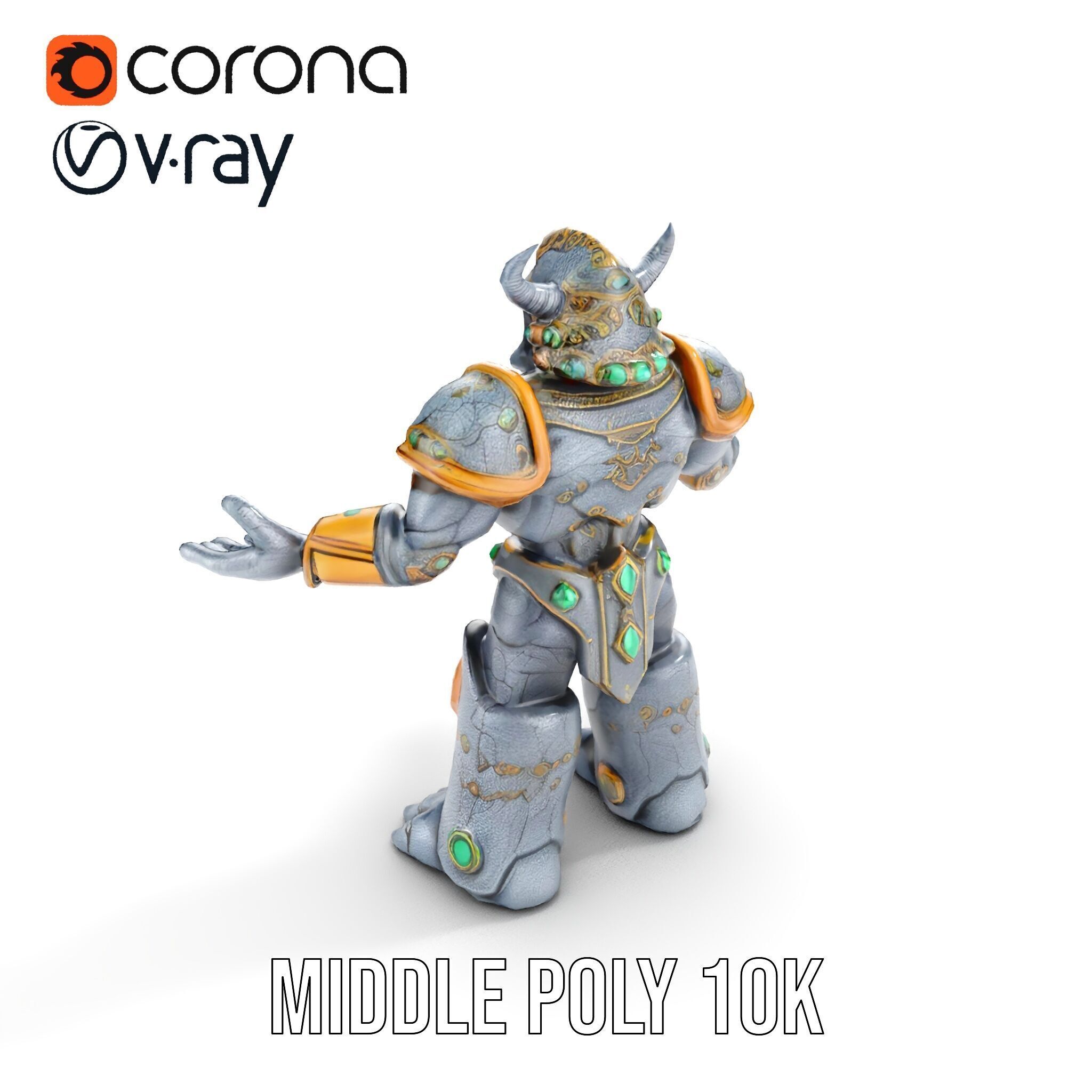 Orc Warrior Rigged and Animated D Character Model Low-poly 3D model_27