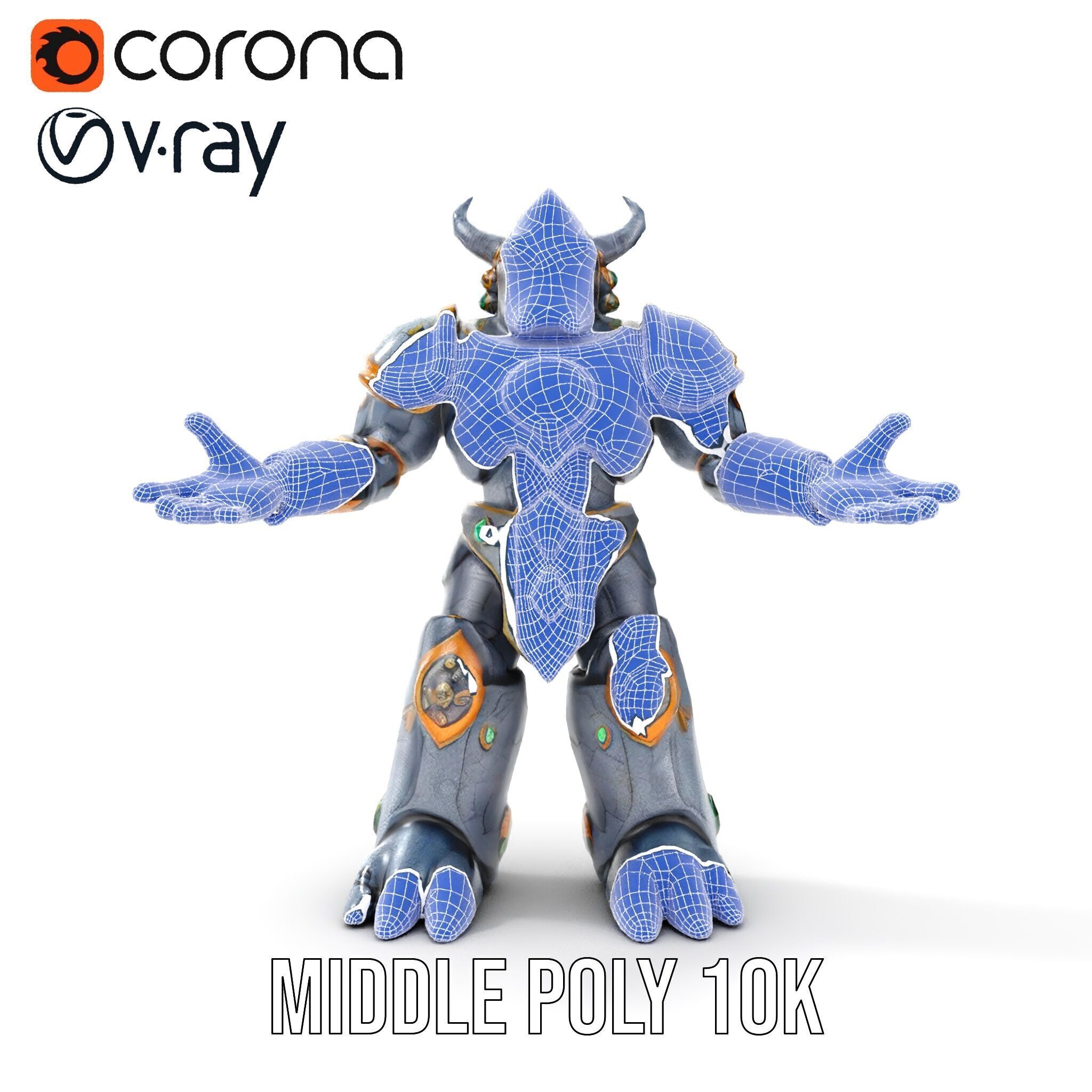 Orc Warrior Rigged and Animated D Character Model Low-poly 3D model_24