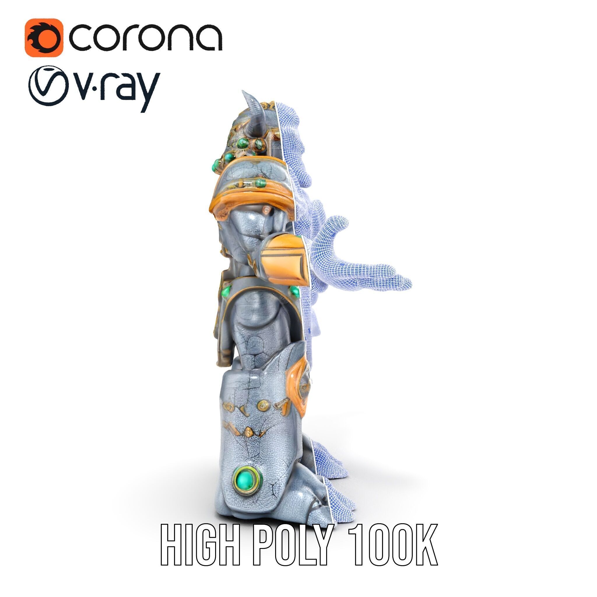 Orc Warrior Rigged and Animated D Character Model Low-poly 3D model_32