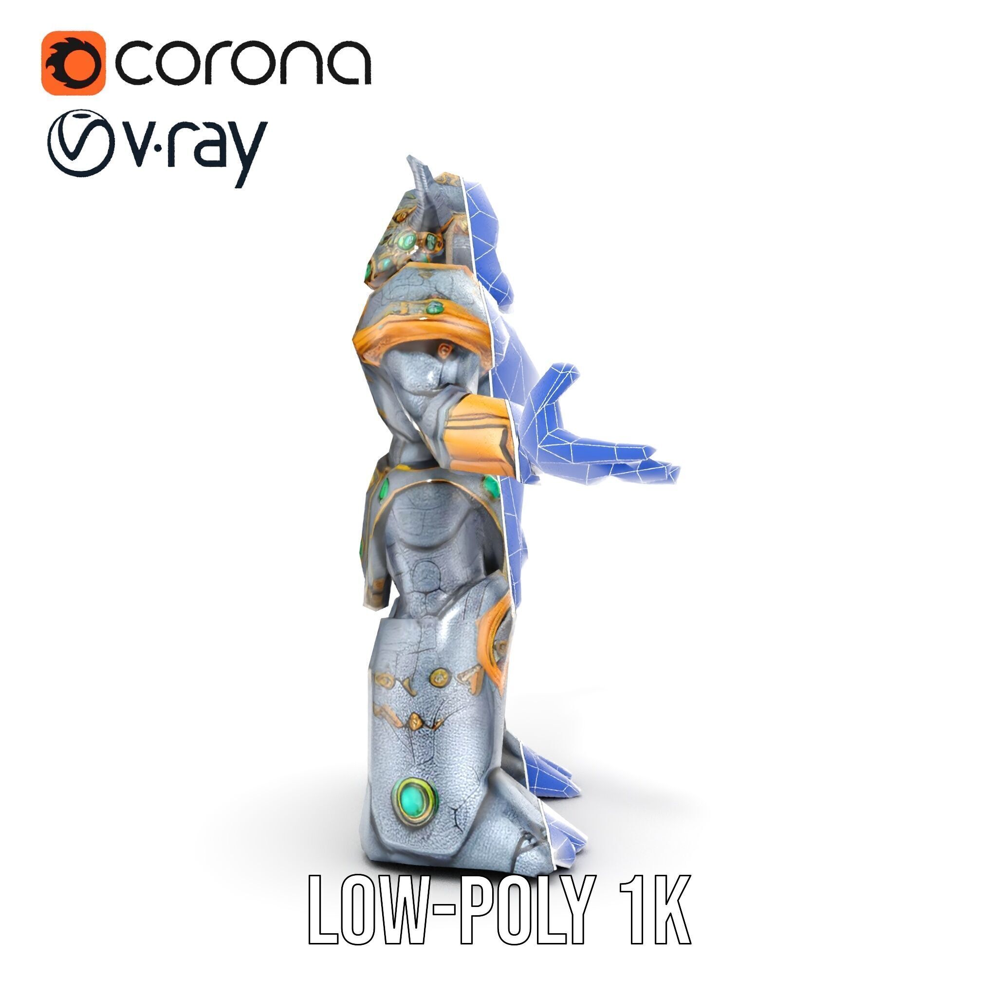 Orc Warrior Rigged and Animated D Character Model Low-poly 3D model_19