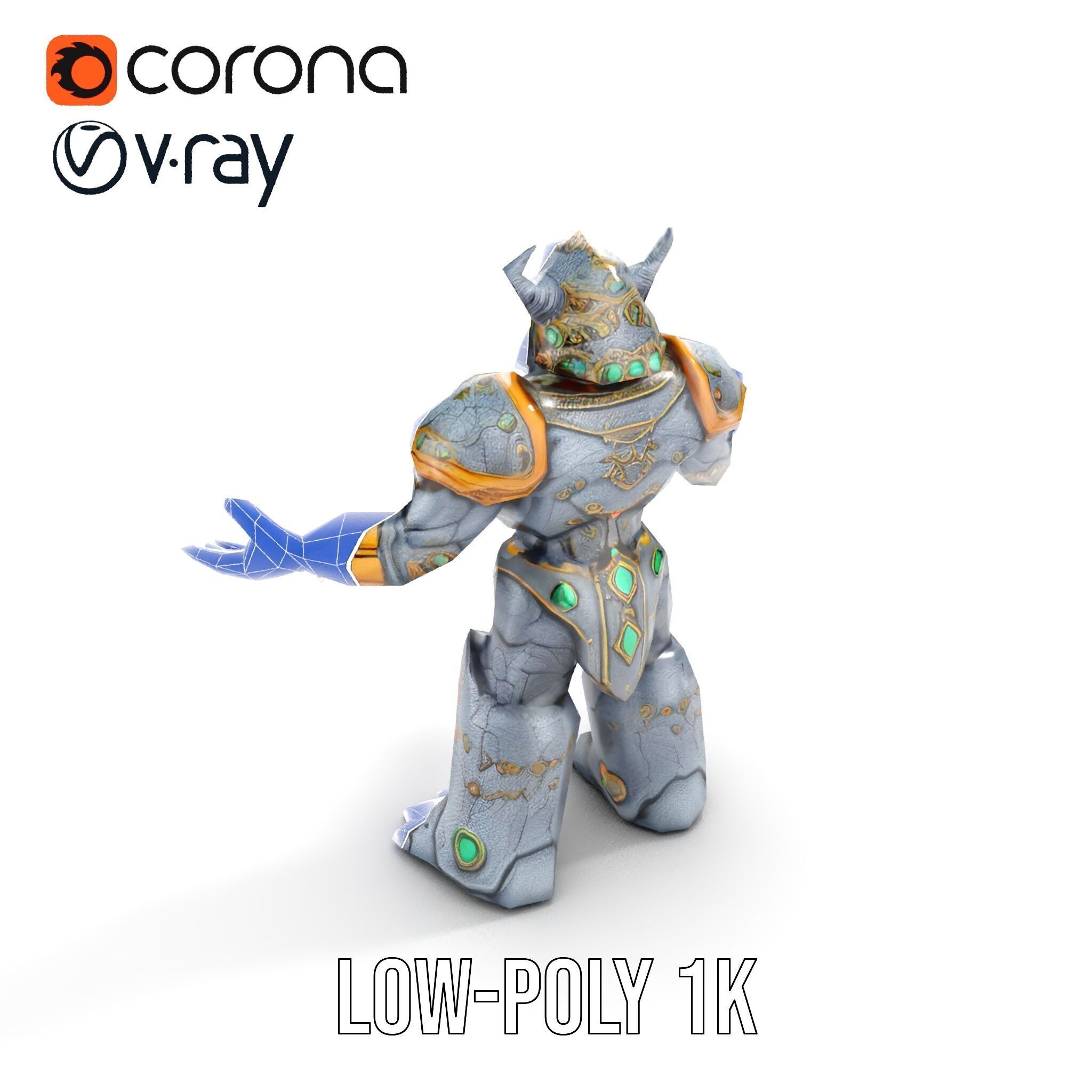 Orc Warrior Rigged and Animated D Character Model Low-poly 3D model_31