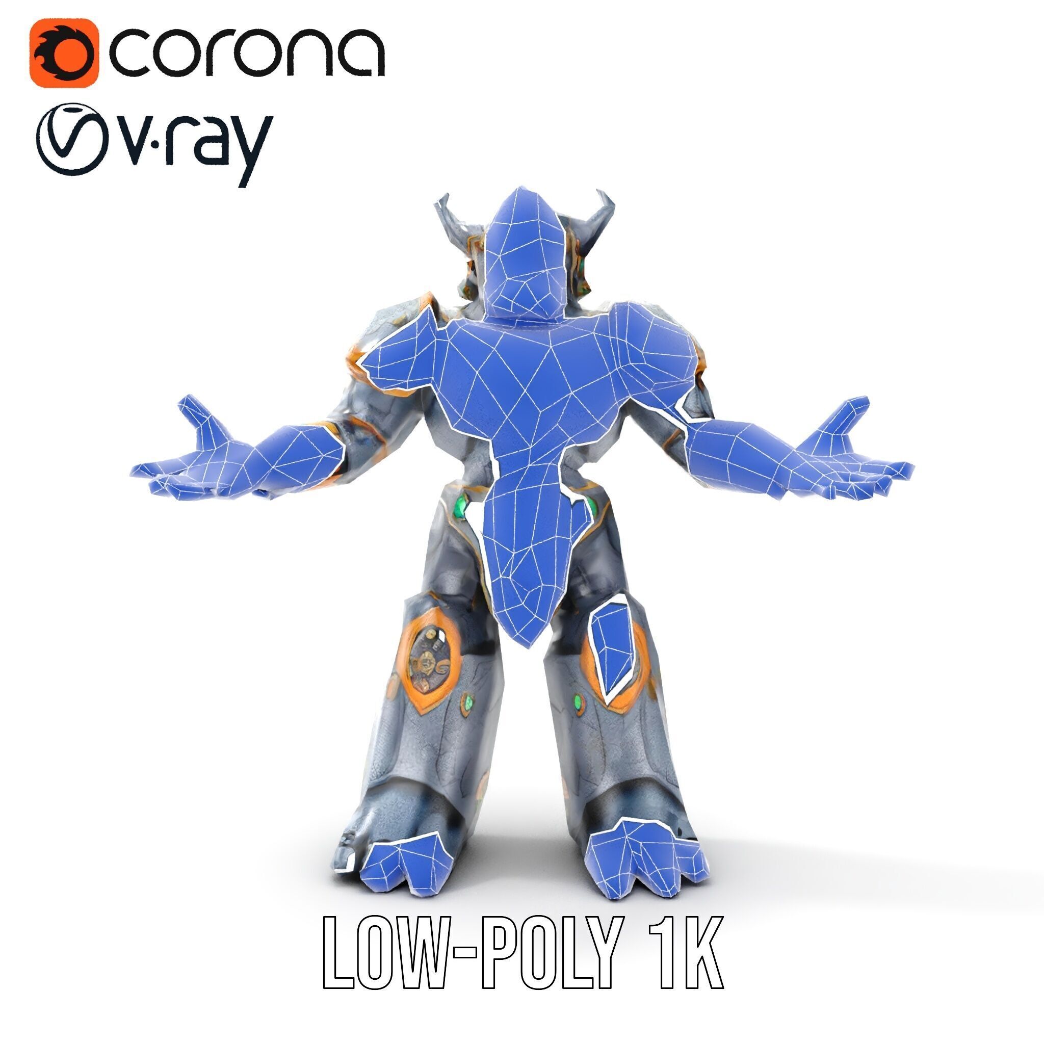 Orc Warrior Rigged and Animated D Character Model Low-poly 3D model_22