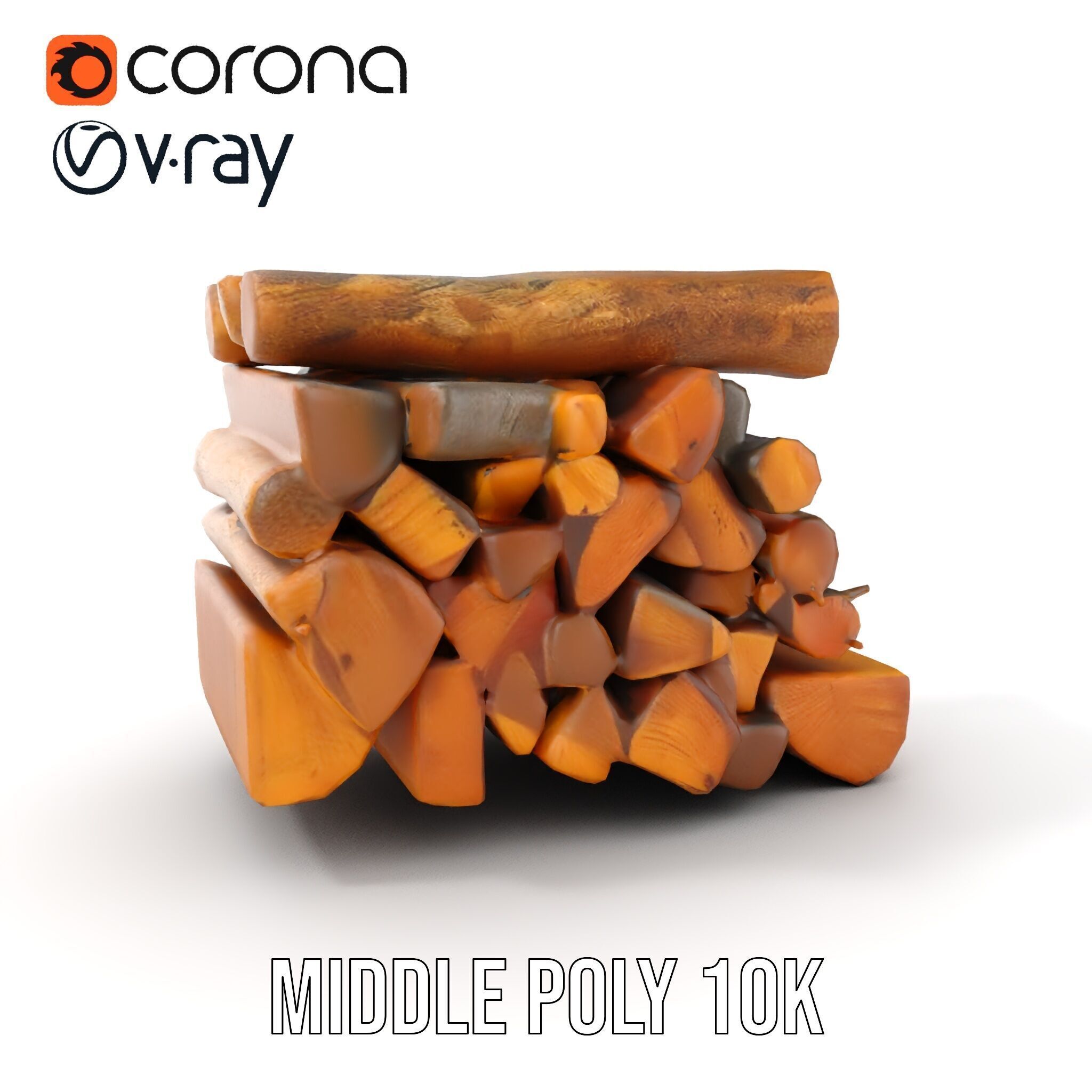 Firewood Log Stack Model Pack for Realistic Rendering Low-poly 3D model_6