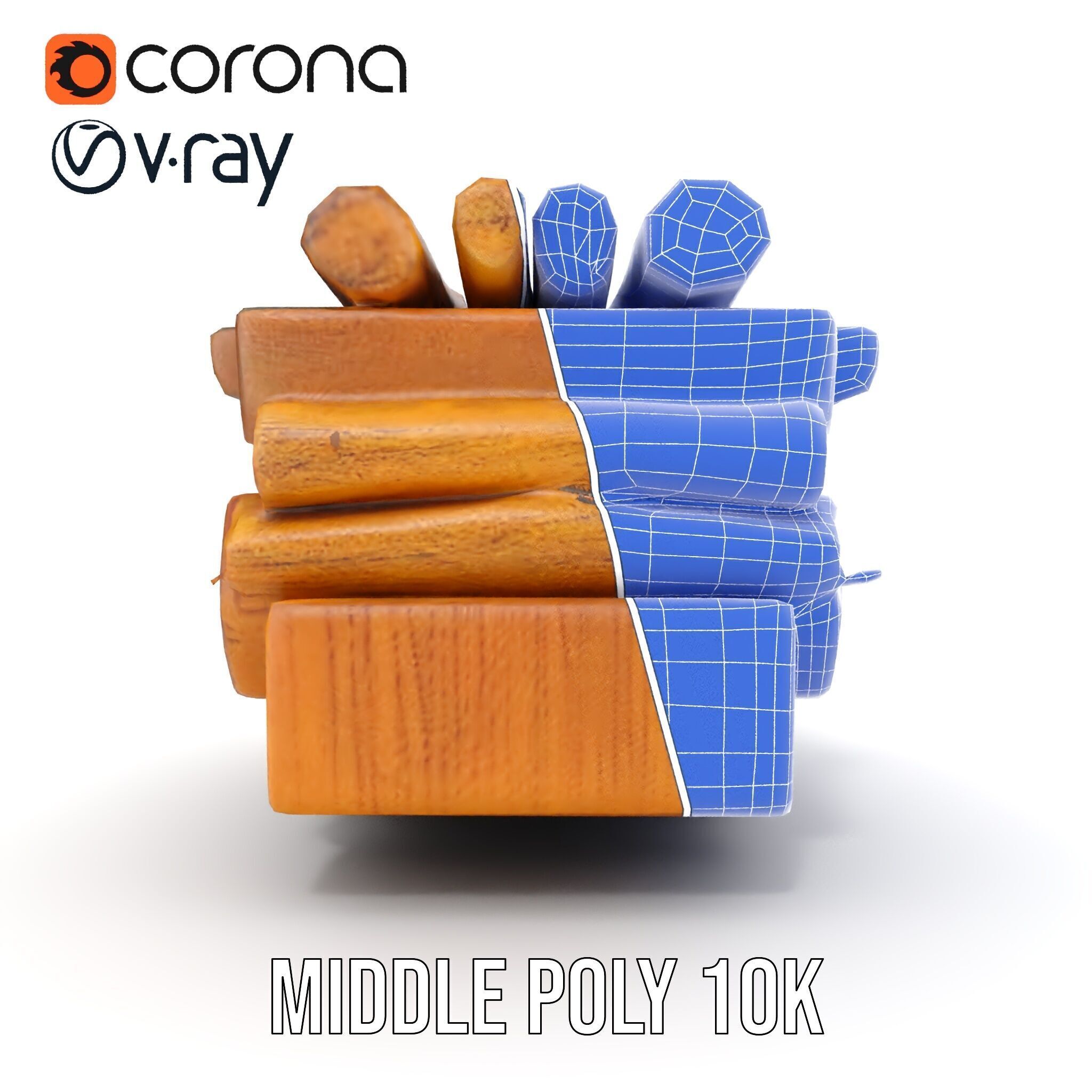 Firewood Log Stack Model Pack for Realistic Rendering Low-poly 3D model_30