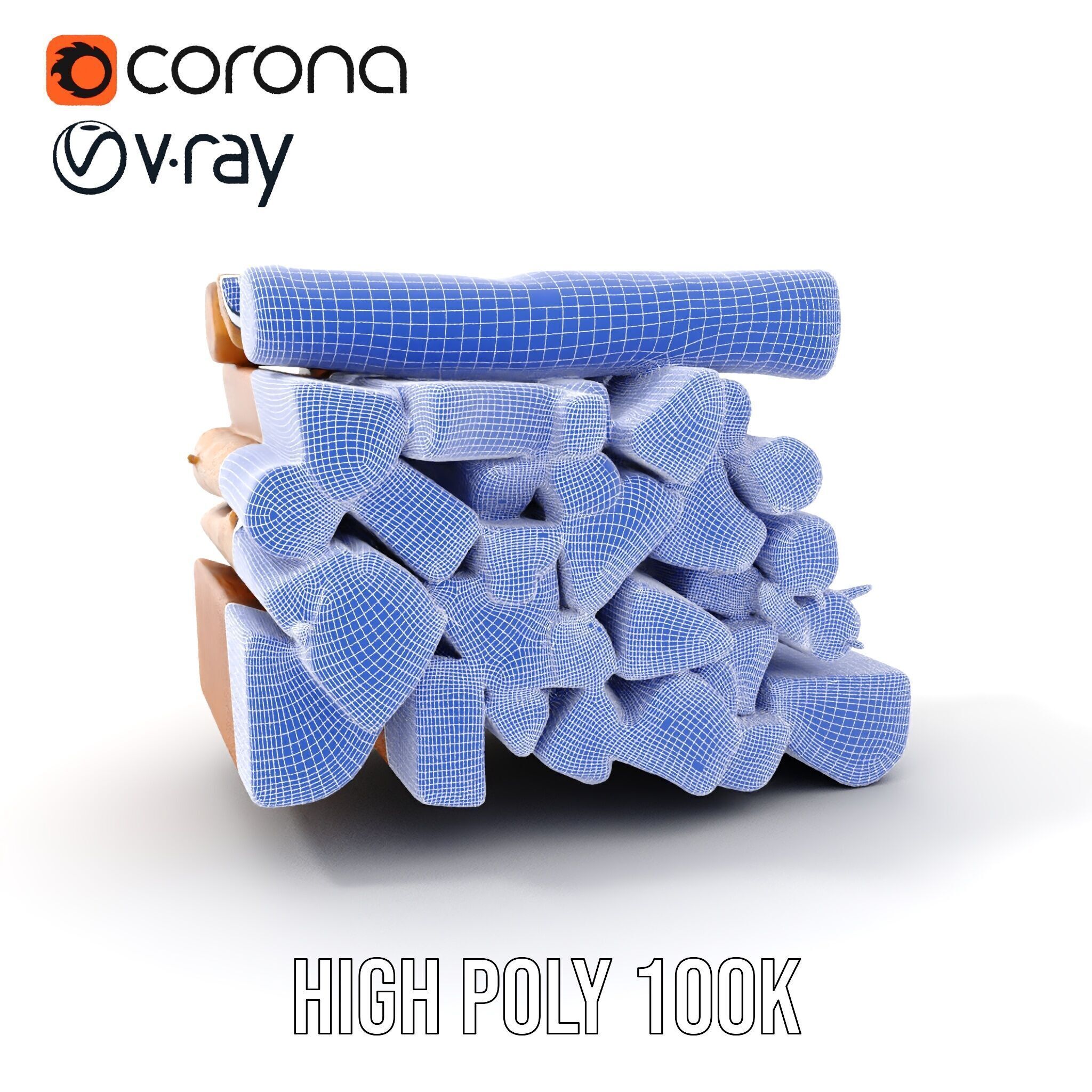 Firewood Log Stack Model Pack for Realistic Rendering Low-poly 3D model_4