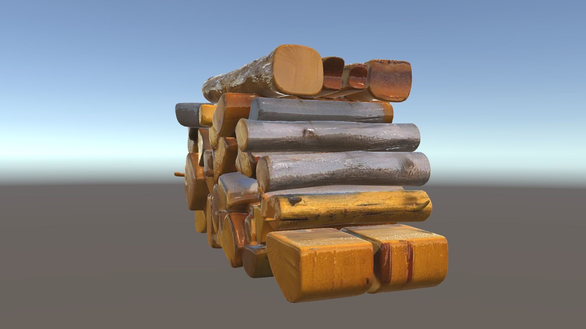 Firewood Log Stack Model Pack for Realistic Rendering Low-poly 3D model_5