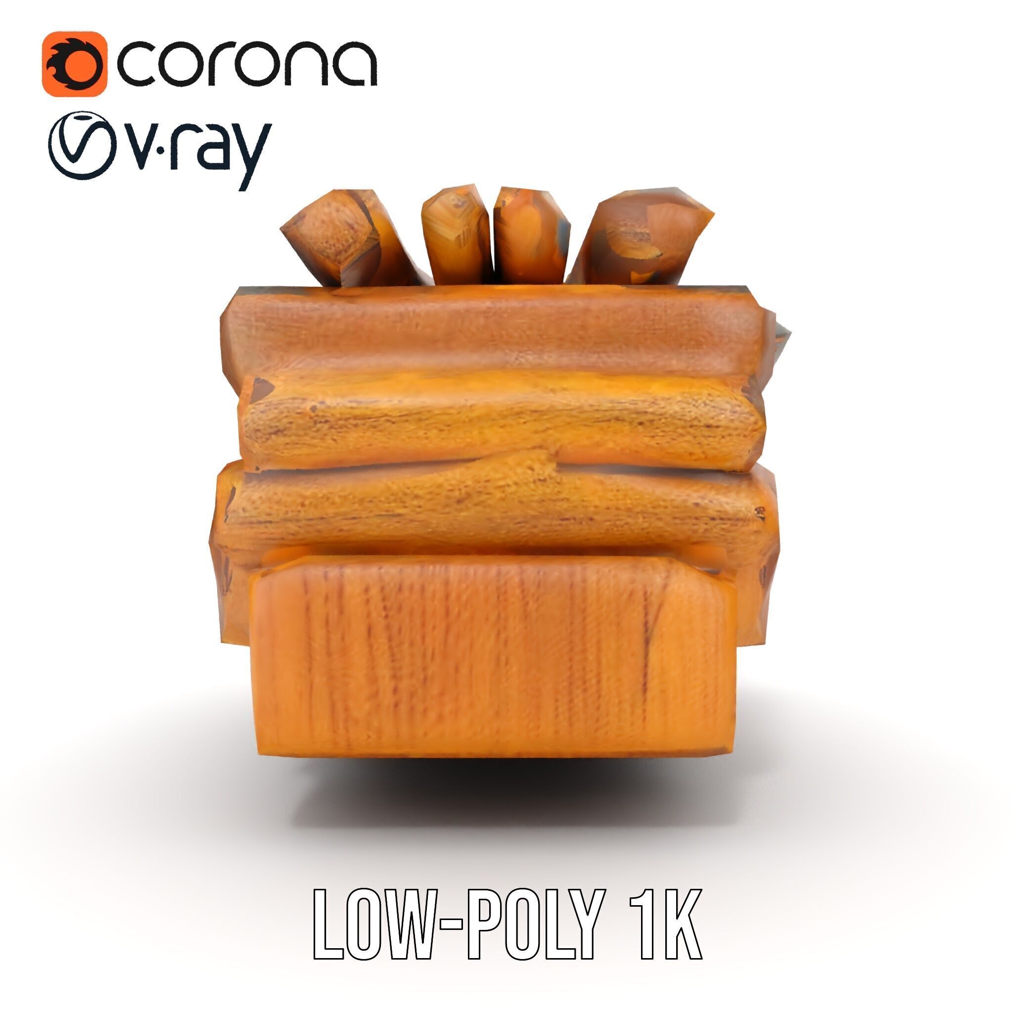 Firewood Log Stack Model Pack for Realistic Rendering Low-poly 3D model_12