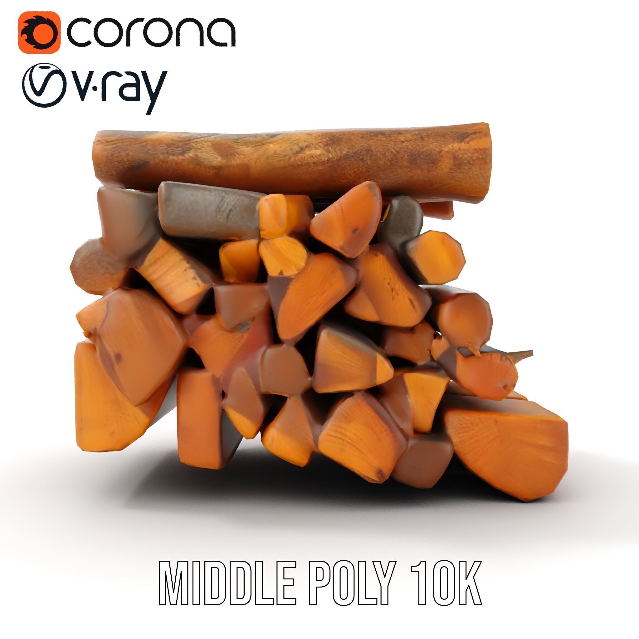 Firewood Log Stack Model Pack for Realistic Rendering Low-poly 3D model_19
