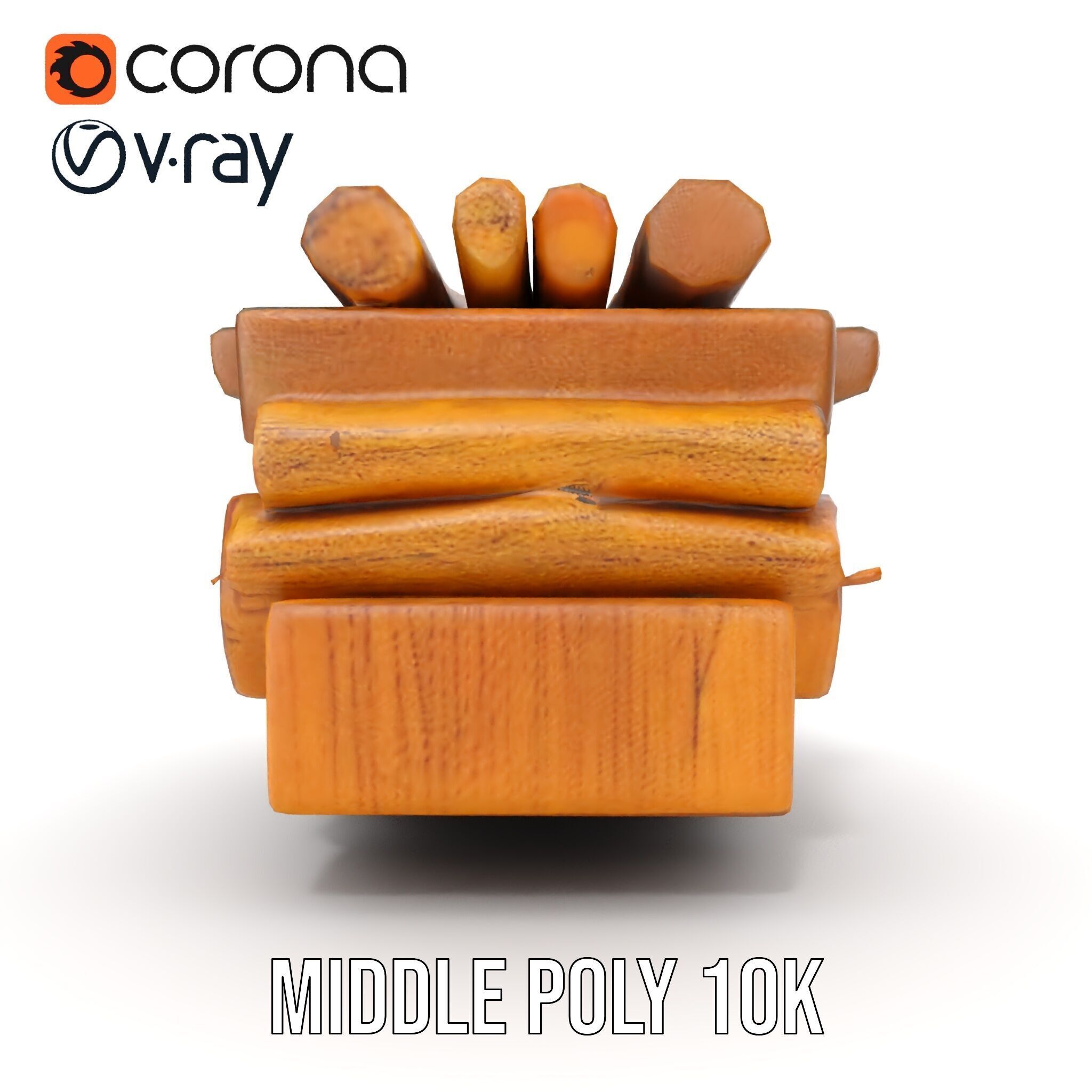 Firewood Log Stack Model Pack for Realistic Rendering Low-poly 3D model_22