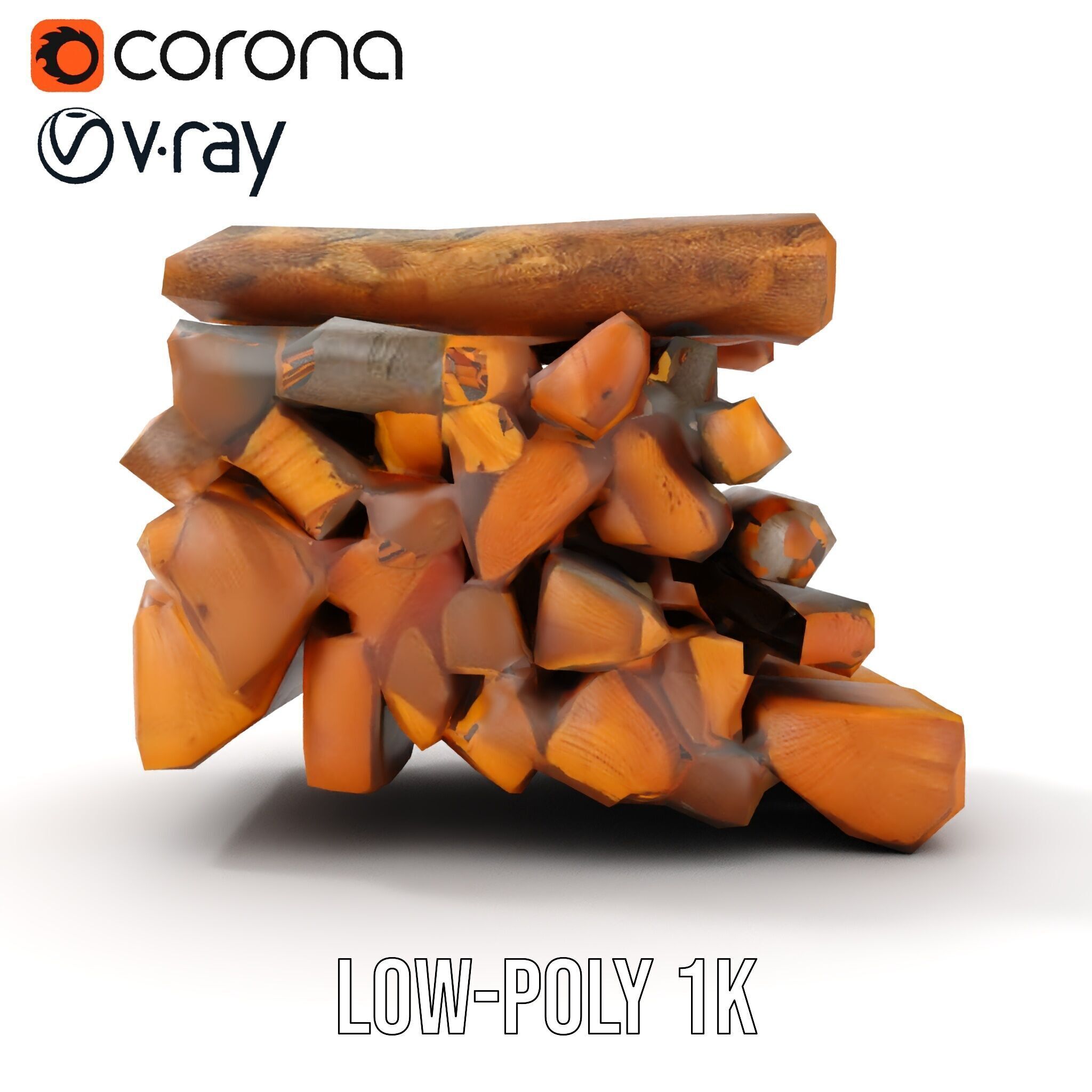 Firewood Log Stack Model Pack for Realistic Rendering Low-poly 3D model_17