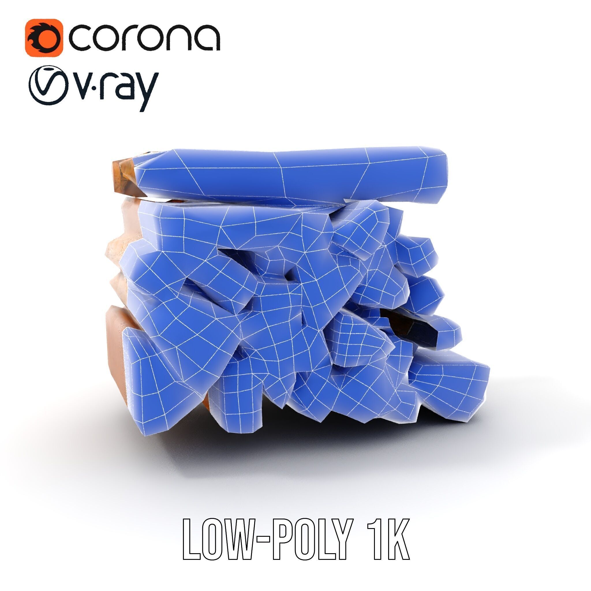 Firewood Log Stack Model Pack for Realistic Rendering Low-poly 3D model_23