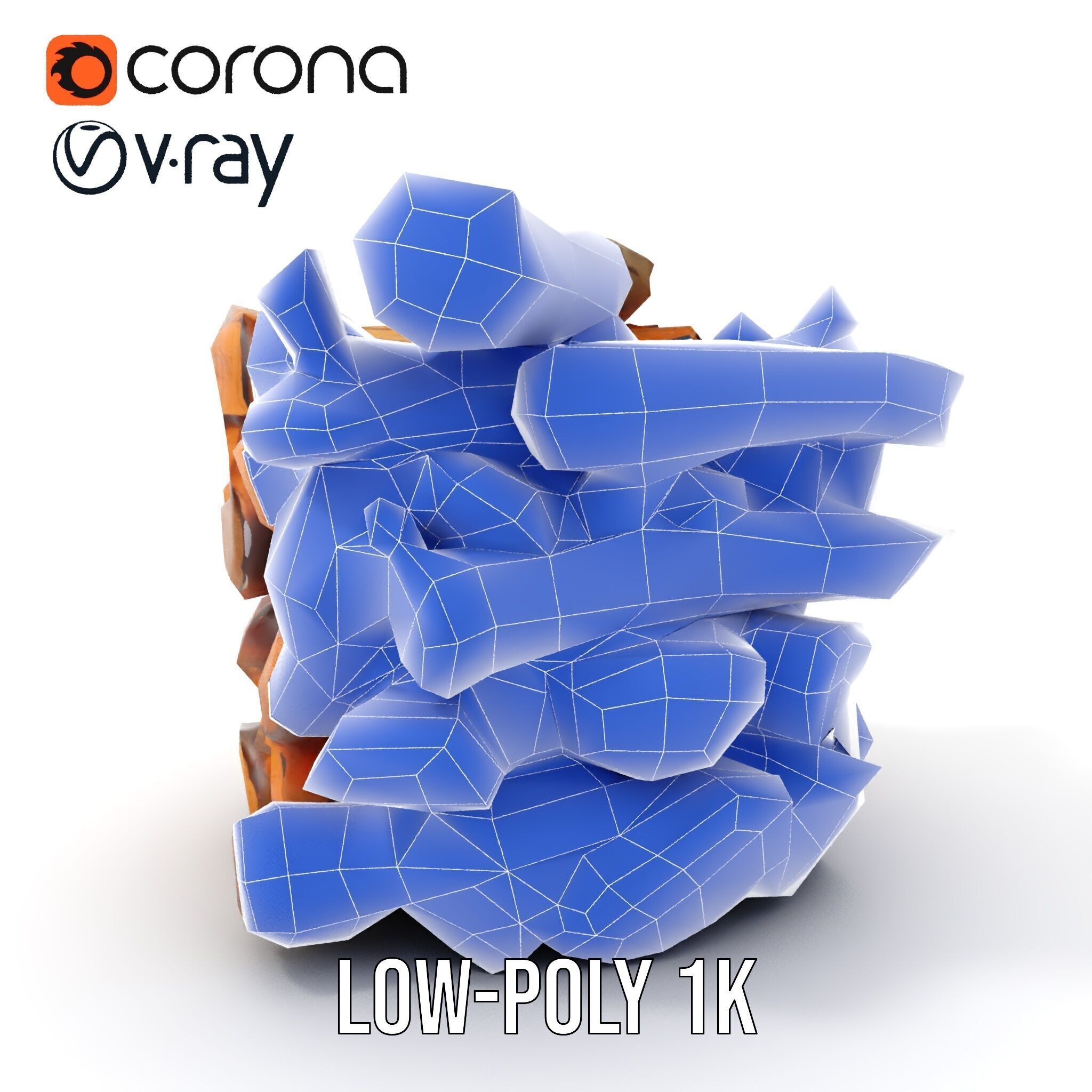 Firewood Stack D Model Pack for Rendering and Game Design Low-poly 3D model_20