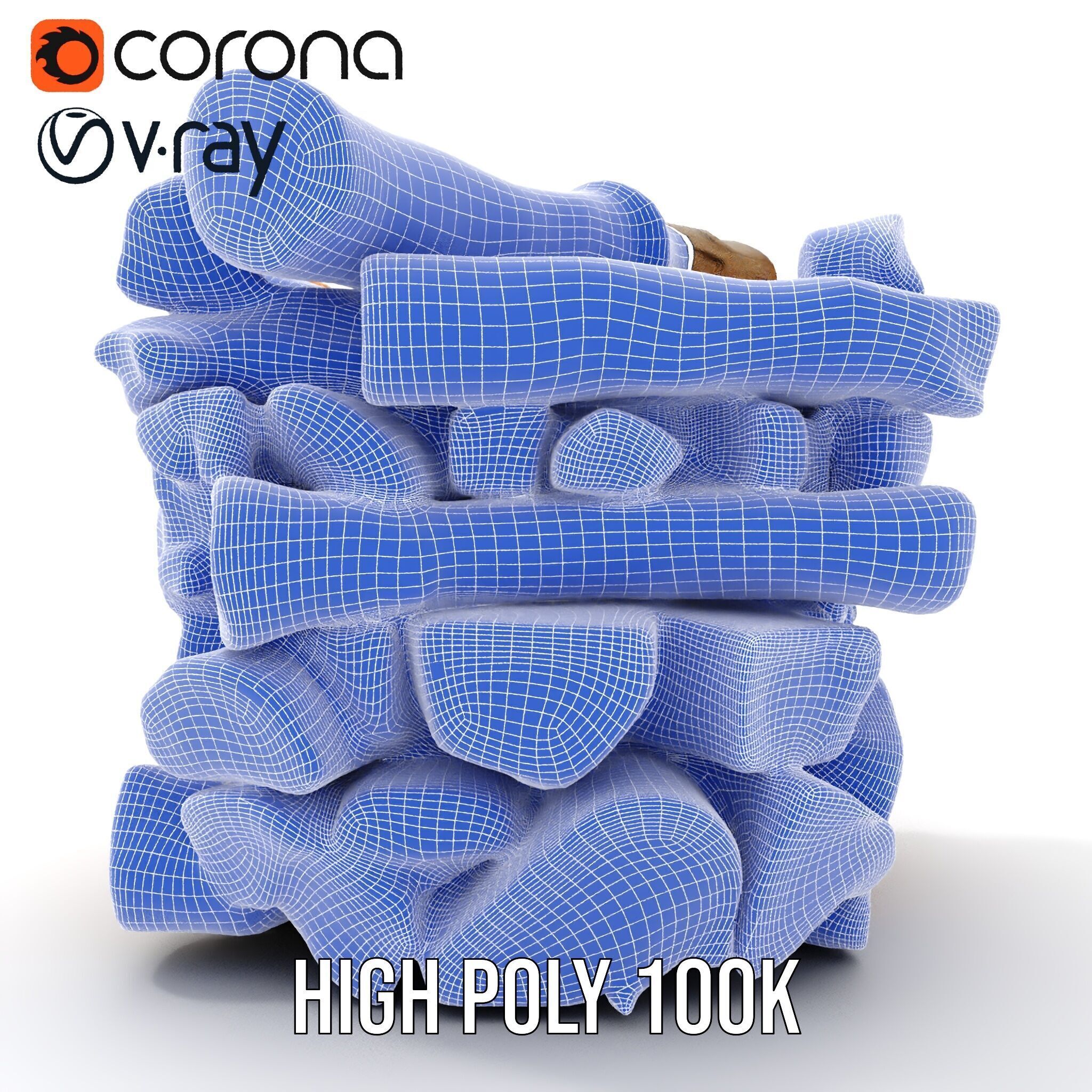 Firewood Stack D Model Pack for Rendering and Game Design Low-poly 3D model_35