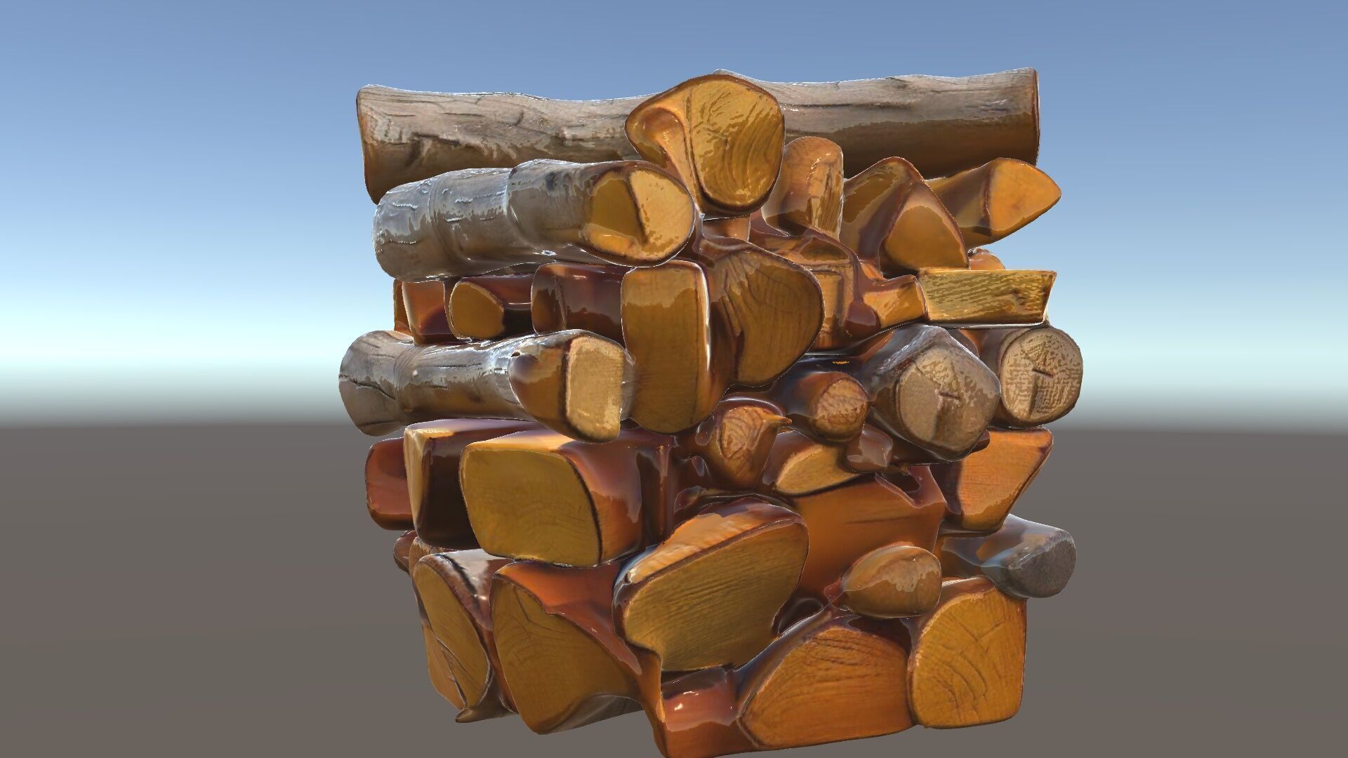 Firewood Stack D Model Pack for Rendering and Game Design Low-poly 3D model_5