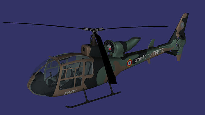 Sud-Aviation SA342 Gazelle Free low-poly 3D model