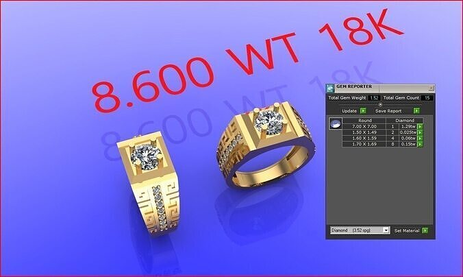 Gents ring  Low-poly 3D print model