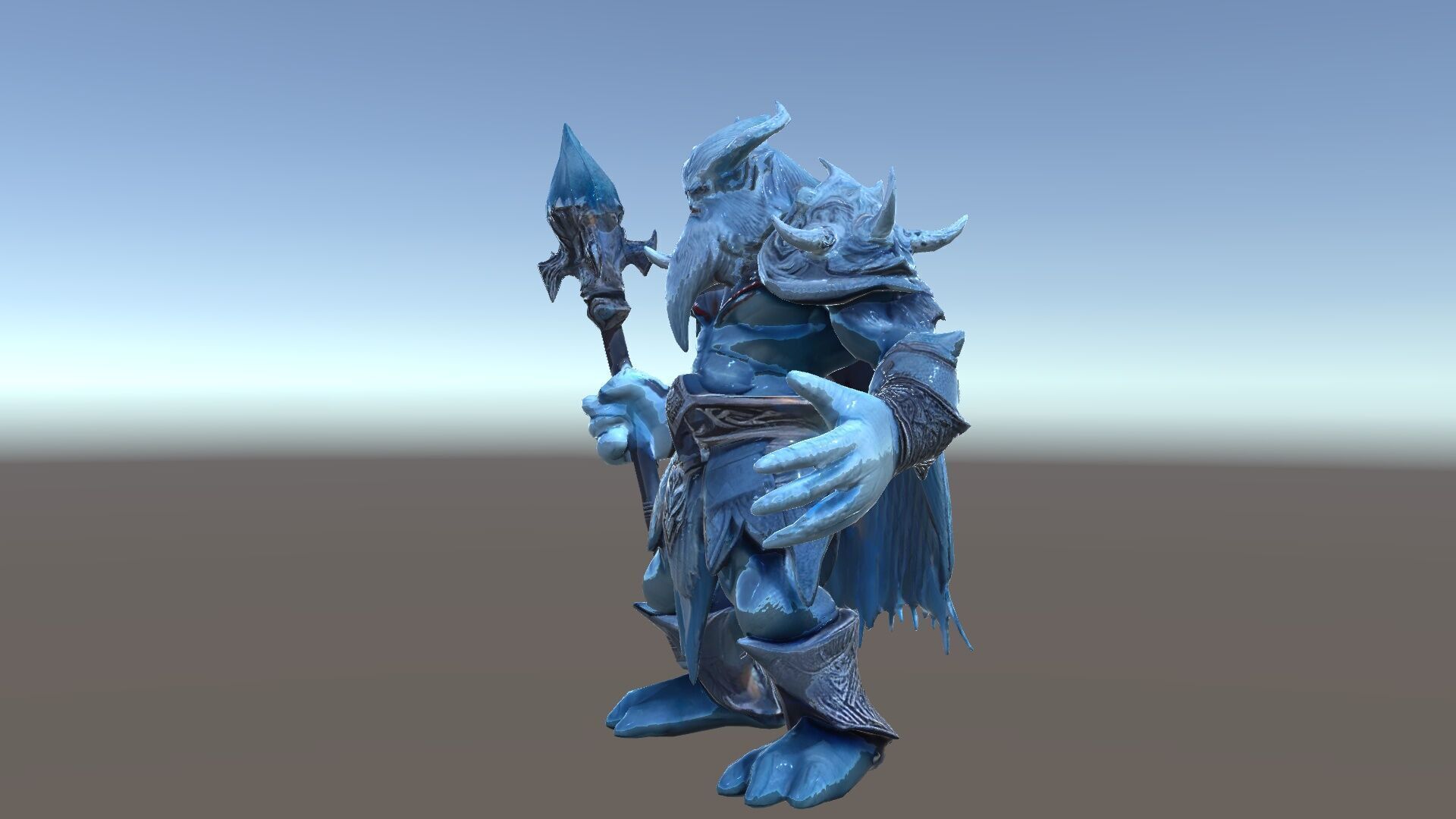 Ice Giant Warrior Rigged and Animated D Character Model Low-poly 3D model_37