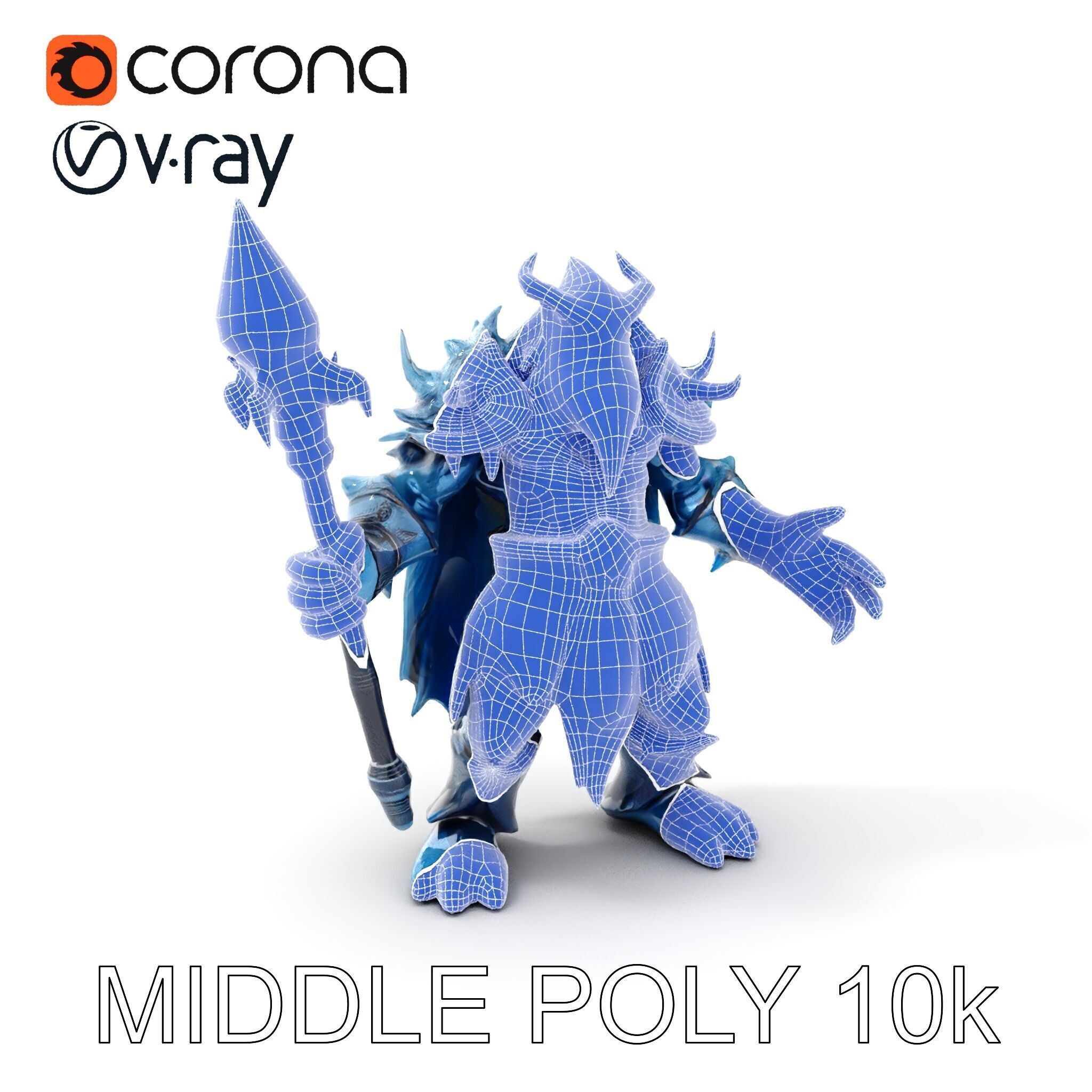 Ice Giant Warrior Rigged and Animated D Character Model Low-poly 3D model_14