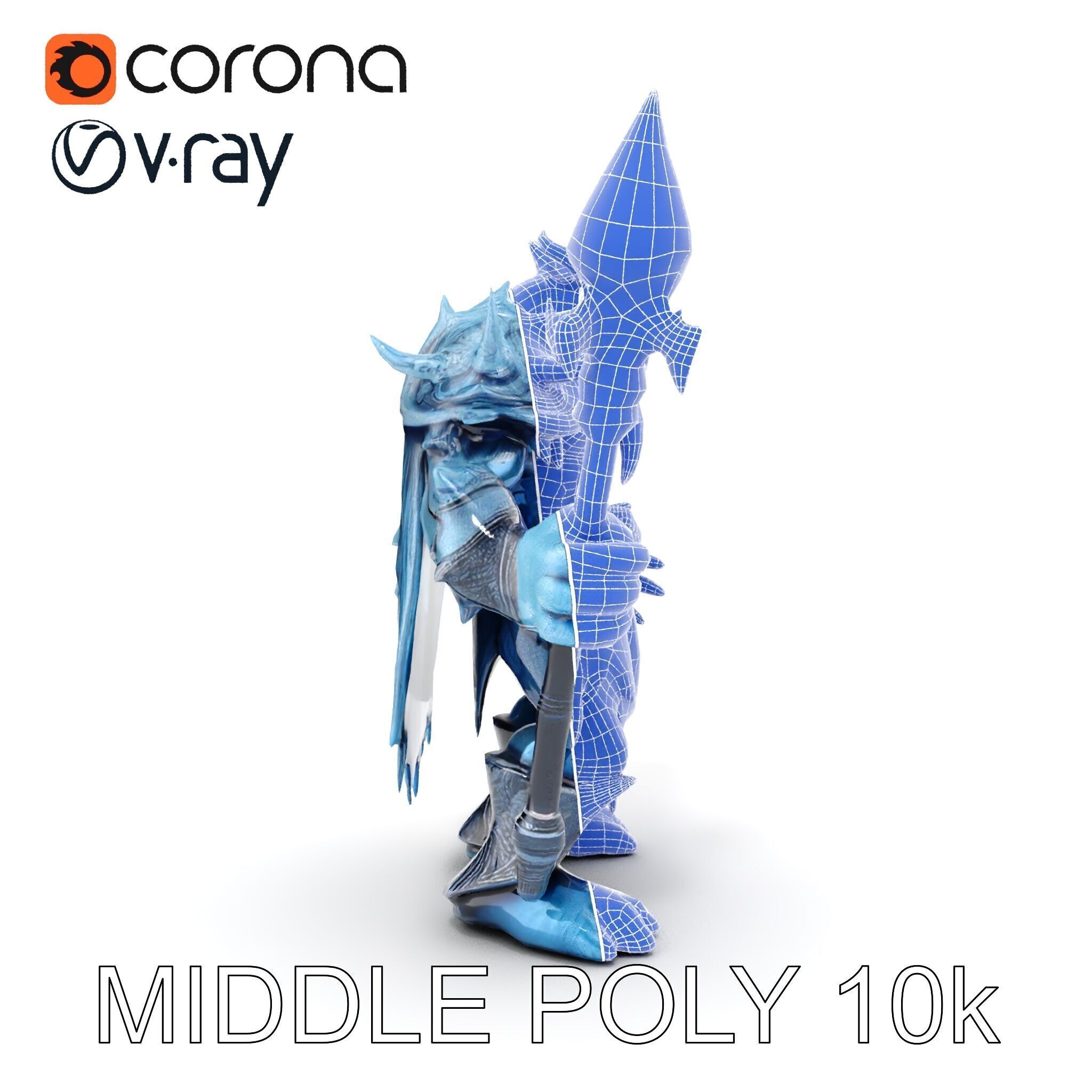 Ice Giant Warrior Rigged and Animated D Character Model Low-poly 3D model_33