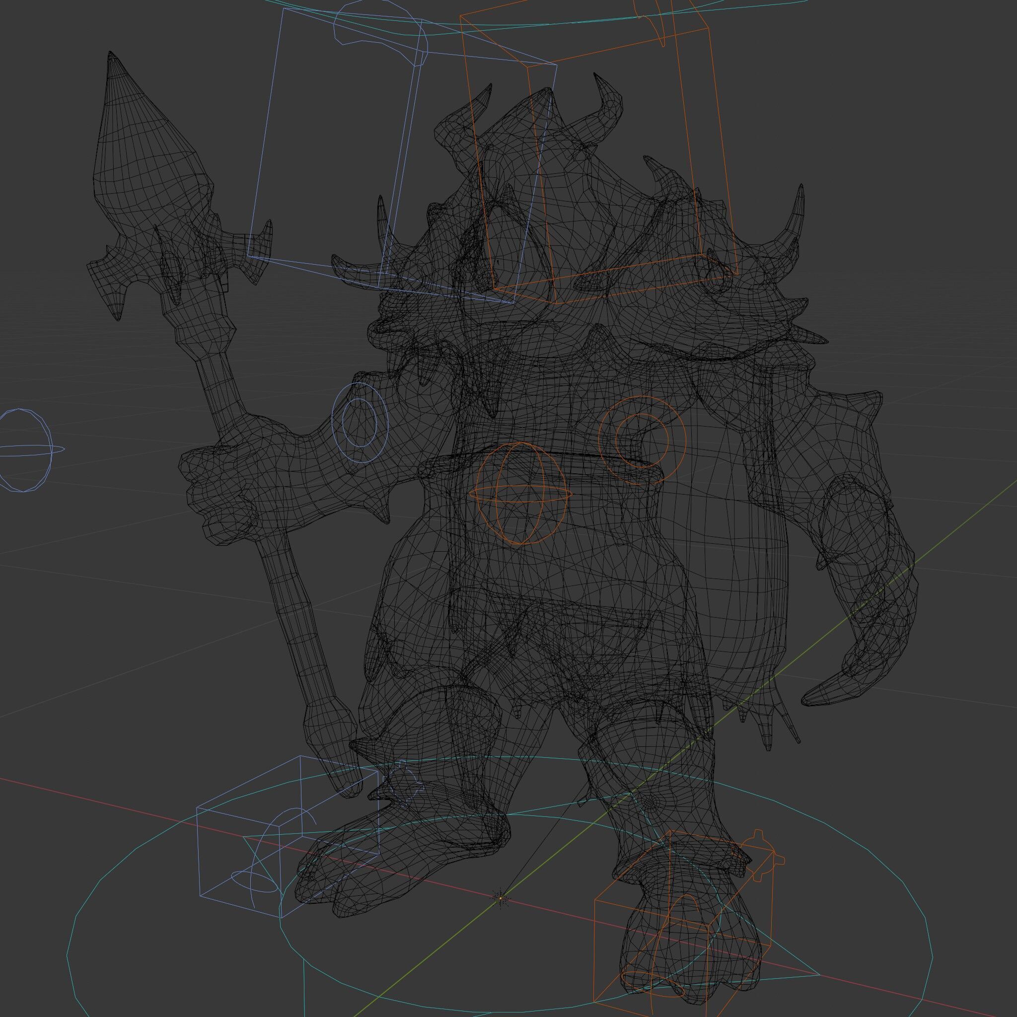 Ice Giant Warrior Rigged and Animated D Character Model Low-poly 3D model_8