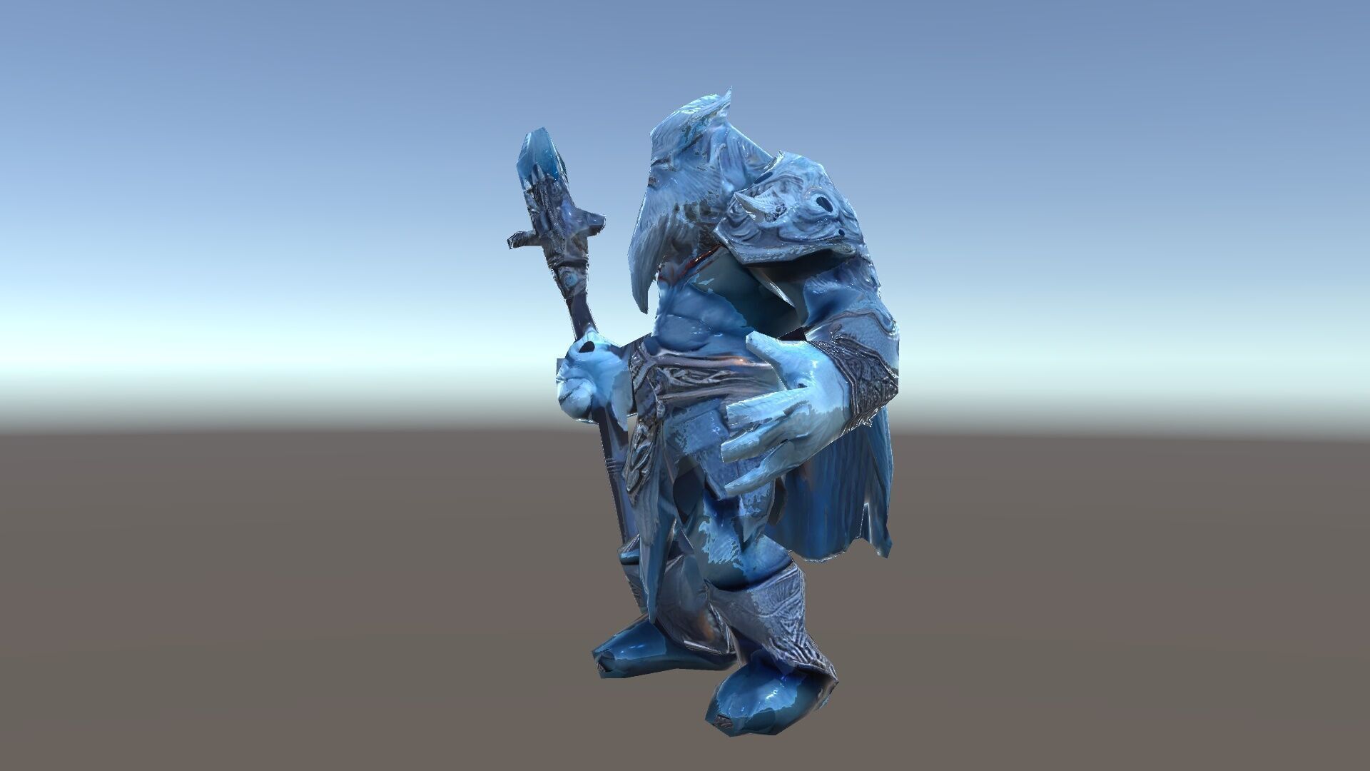 Ice Giant Warrior Rigged and Animated D Character Model Low-poly 3D model_34